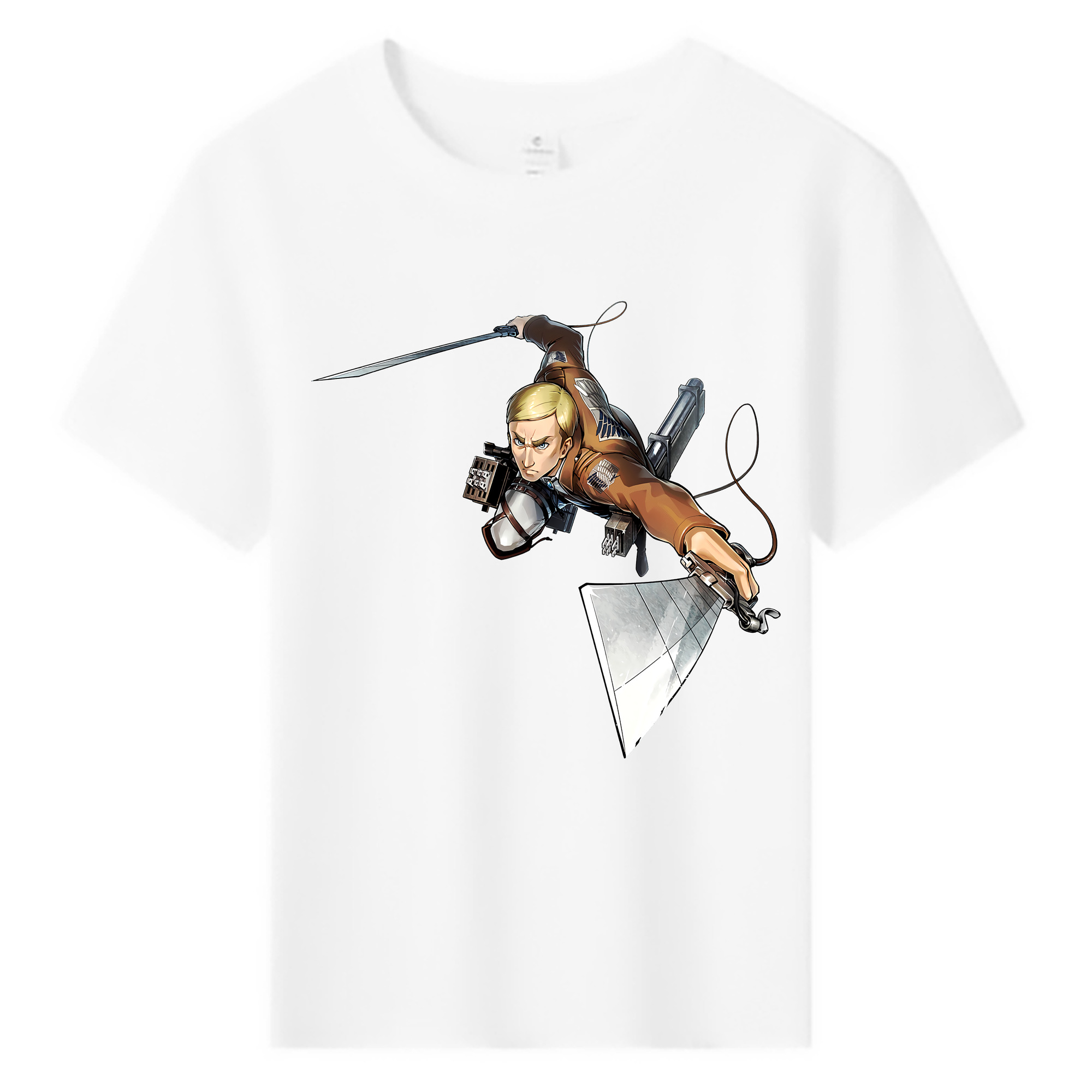 （画像用） 進撃の巨人 エルヴィン・スミス Attack on Titan Erwin Smith 綿100％キッズTシャツ（フロントプリント）
