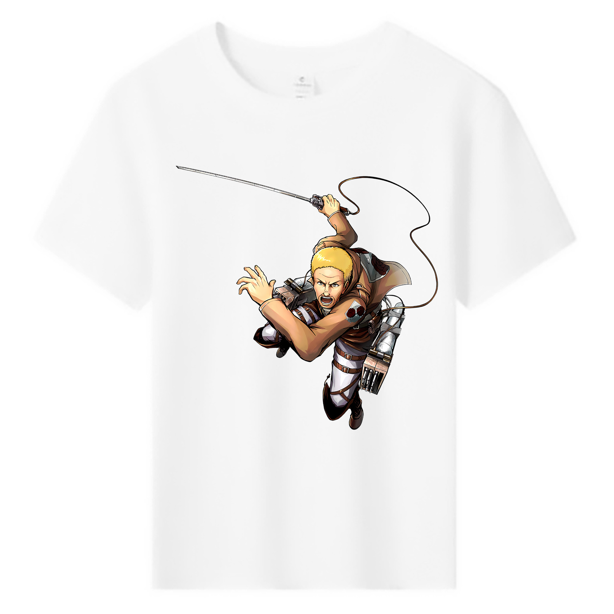 （画像用） 進撃の巨人 ハンネス Attack on Titan Hannes 綿100％キッズTシャツ（フロントプリント）