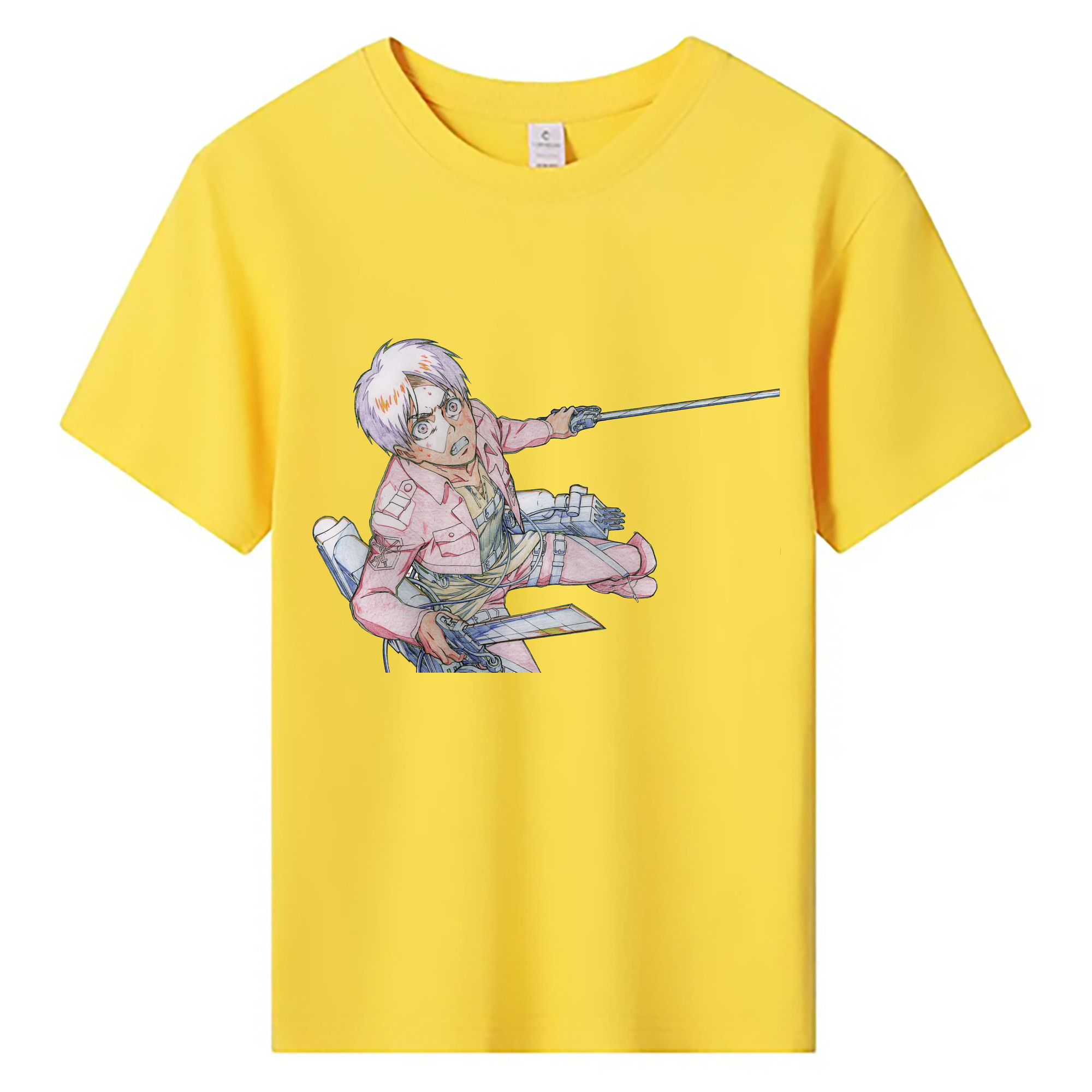 （画像用） 進撃の巨人 エレン･イェーガー Attack on Titan Eren Jäger 綿100％キッズTシャツ（フロントプリント）
