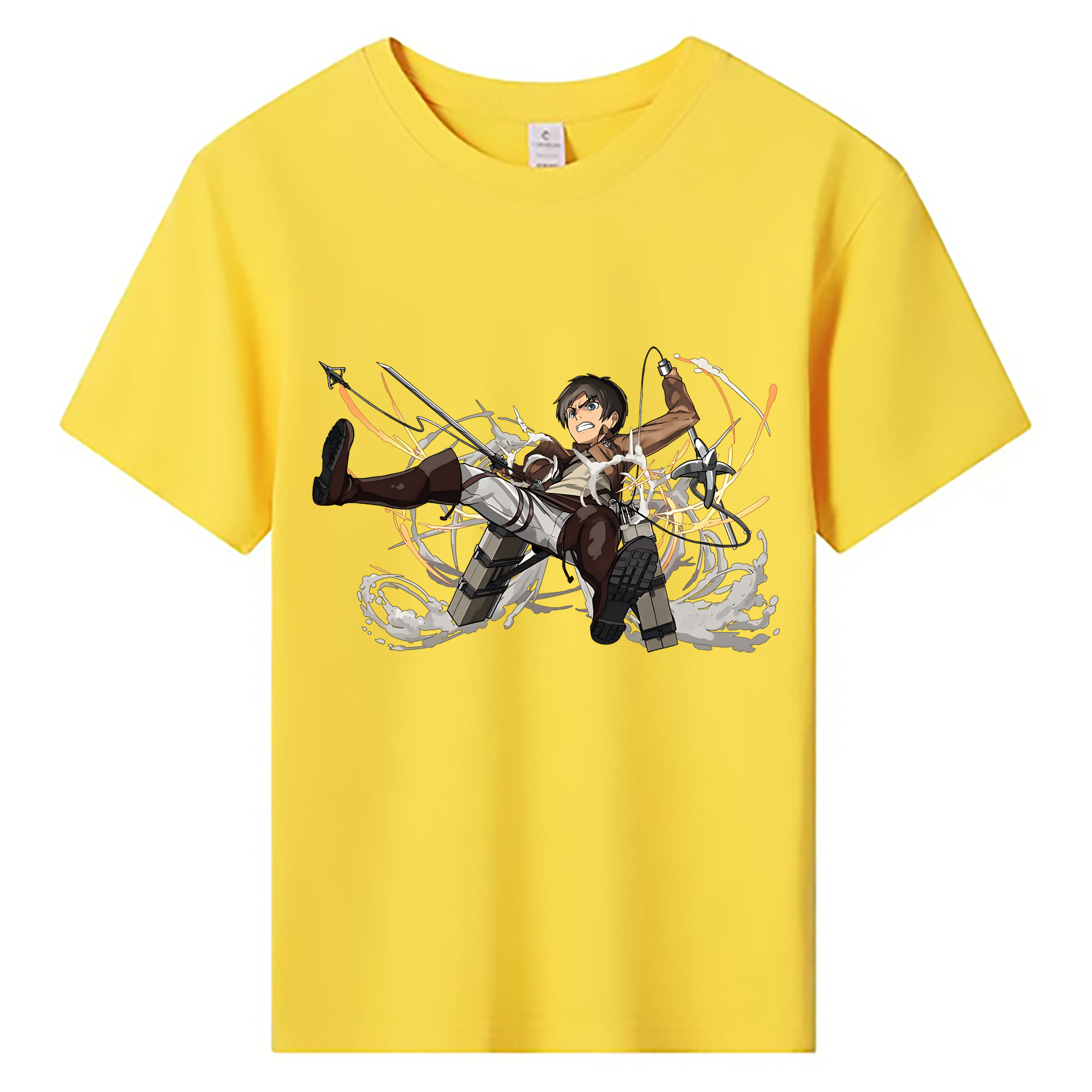 （画像用） 進撃の巨人 エレン･イェーガー Attack on Titan Eren Jäger 綿100％キッズTシャツ（フロントプリント）