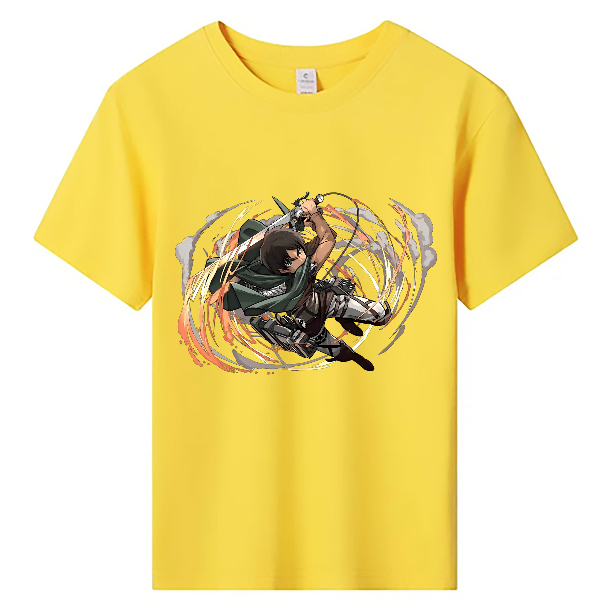 （画像用） 進撃の巨人 エレン･イェーガー Attack on Titan Eren Jäger 綿100％キッズTシャツ（フロントプリント）