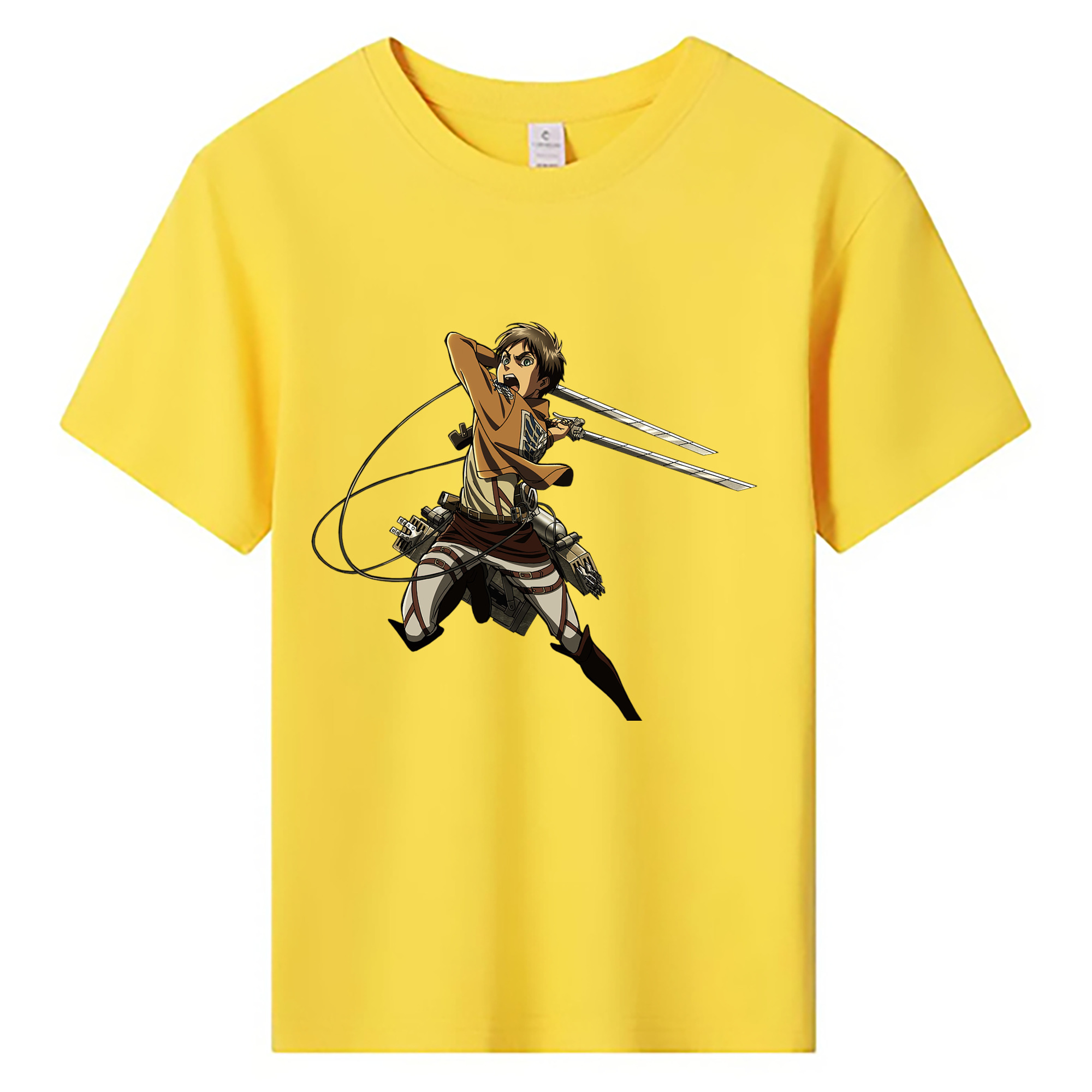 （画像用） 進撃の巨人 エレン･イェーガー Attack on Titan Eren Jäger 綿100％キッズTシャツ（フロントプリント）