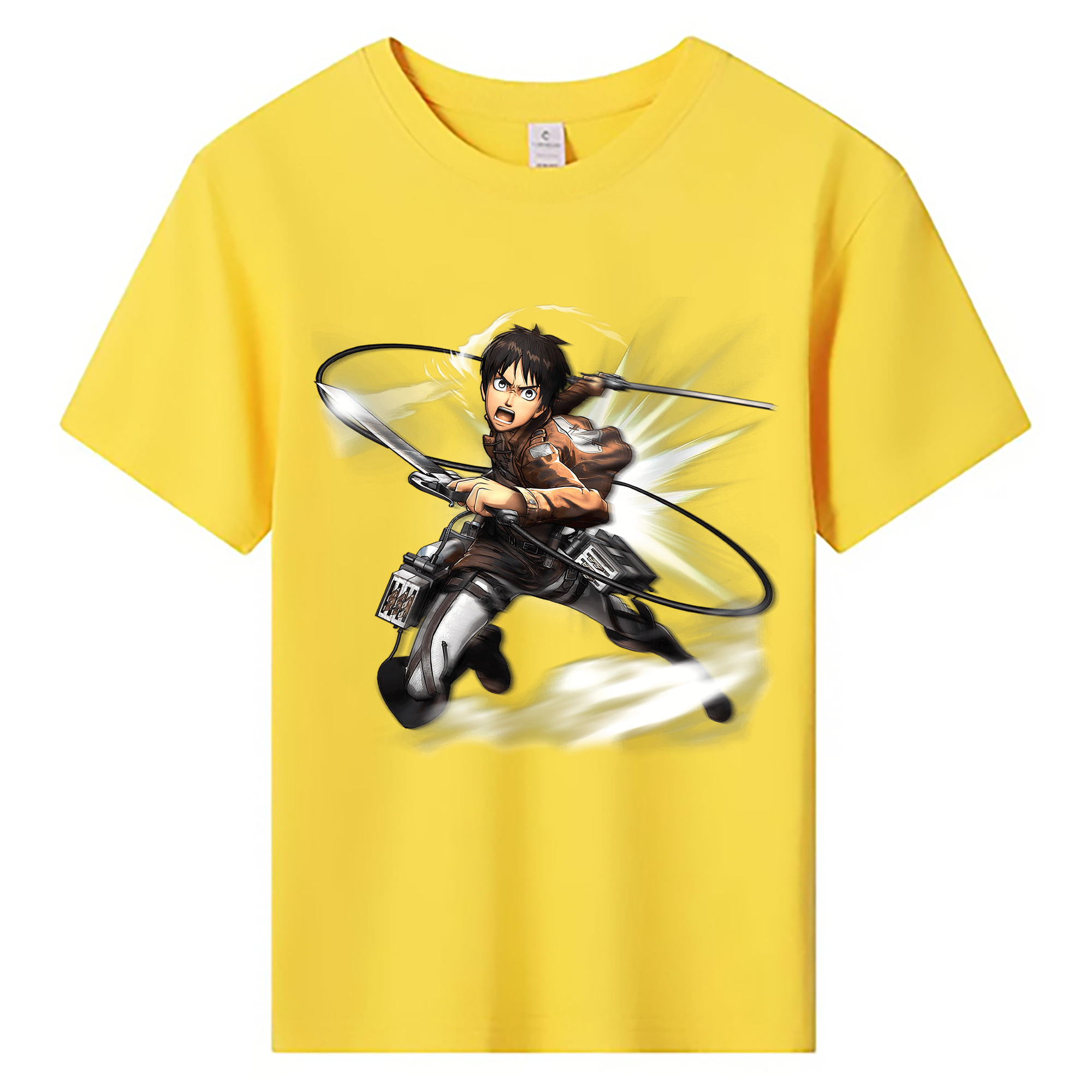 （画像用） 進撃の巨人 エレン･イェーガー Attack on Titan Eren Jäger 綿100％キッズTシャツ（フロントプリント）