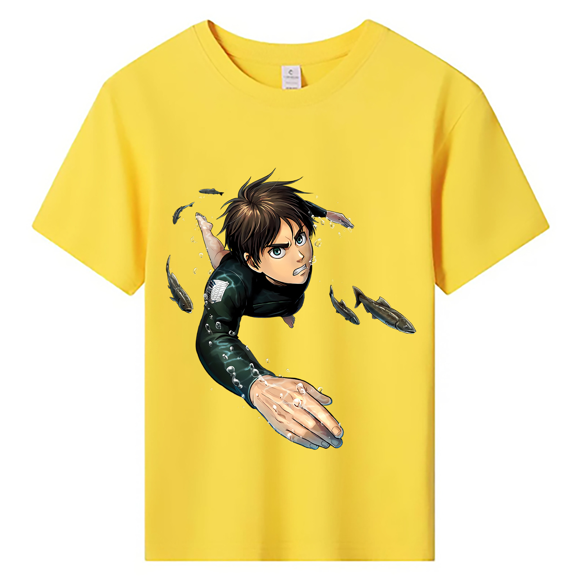 （画像用） 進撃の巨人 エレン･イェーガー Attack on Titan Eren Jäger 綿100％キッズTシャツ（フロントプリント）