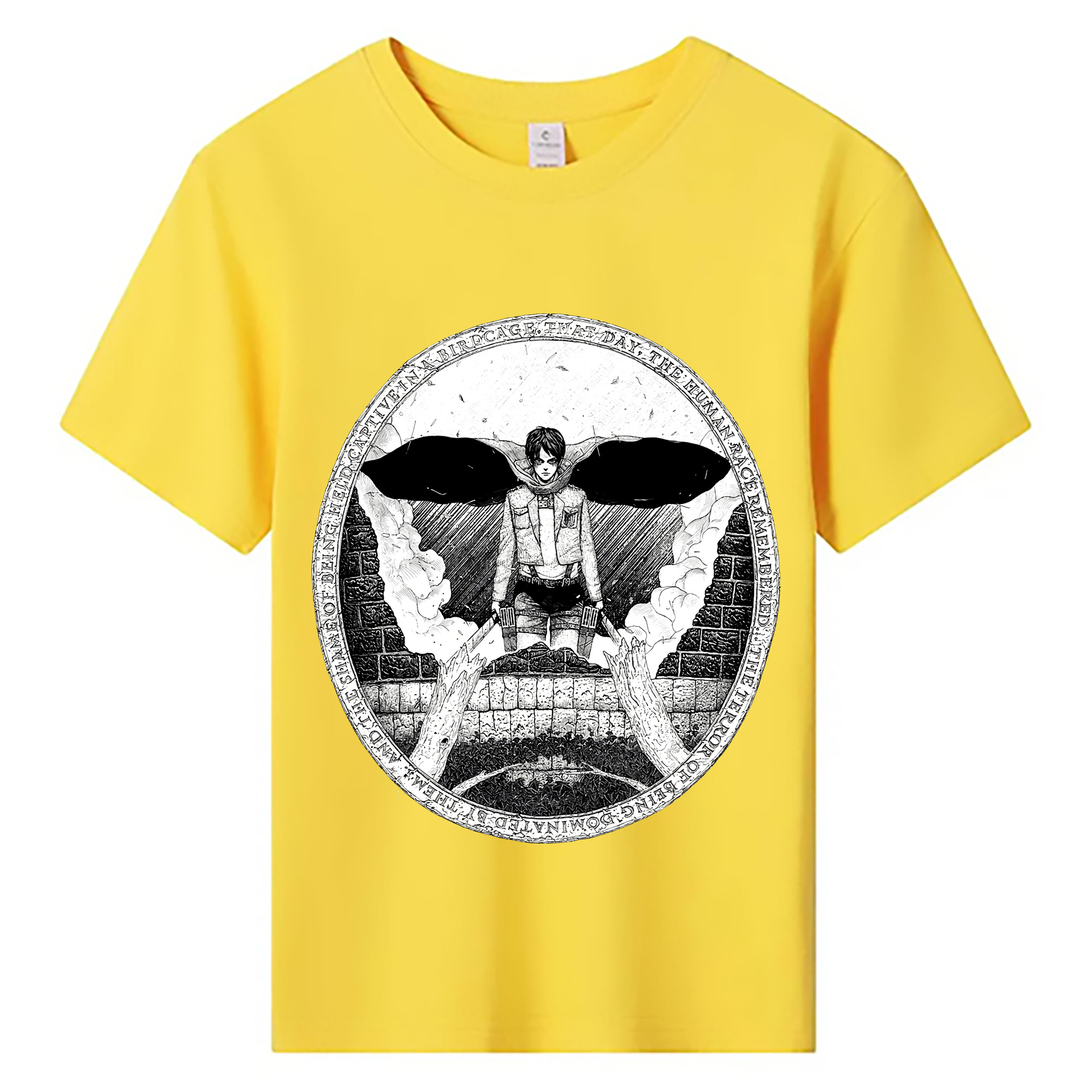 （画像用） 進撃の巨人 エレン･イェーガー Attack on Titan Eren Jäger 綿100％キッズTシャツ（フロントプリント）