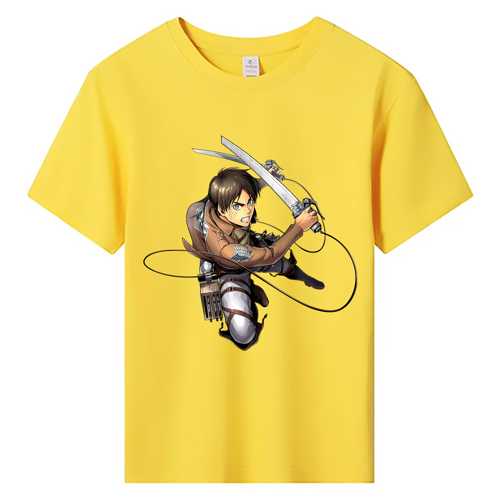 （画像用） 進撃の巨人 エレン･イェーガー Attack on Titan Eren Jäger 綿100％キッズTシャツ（フロントプリント）