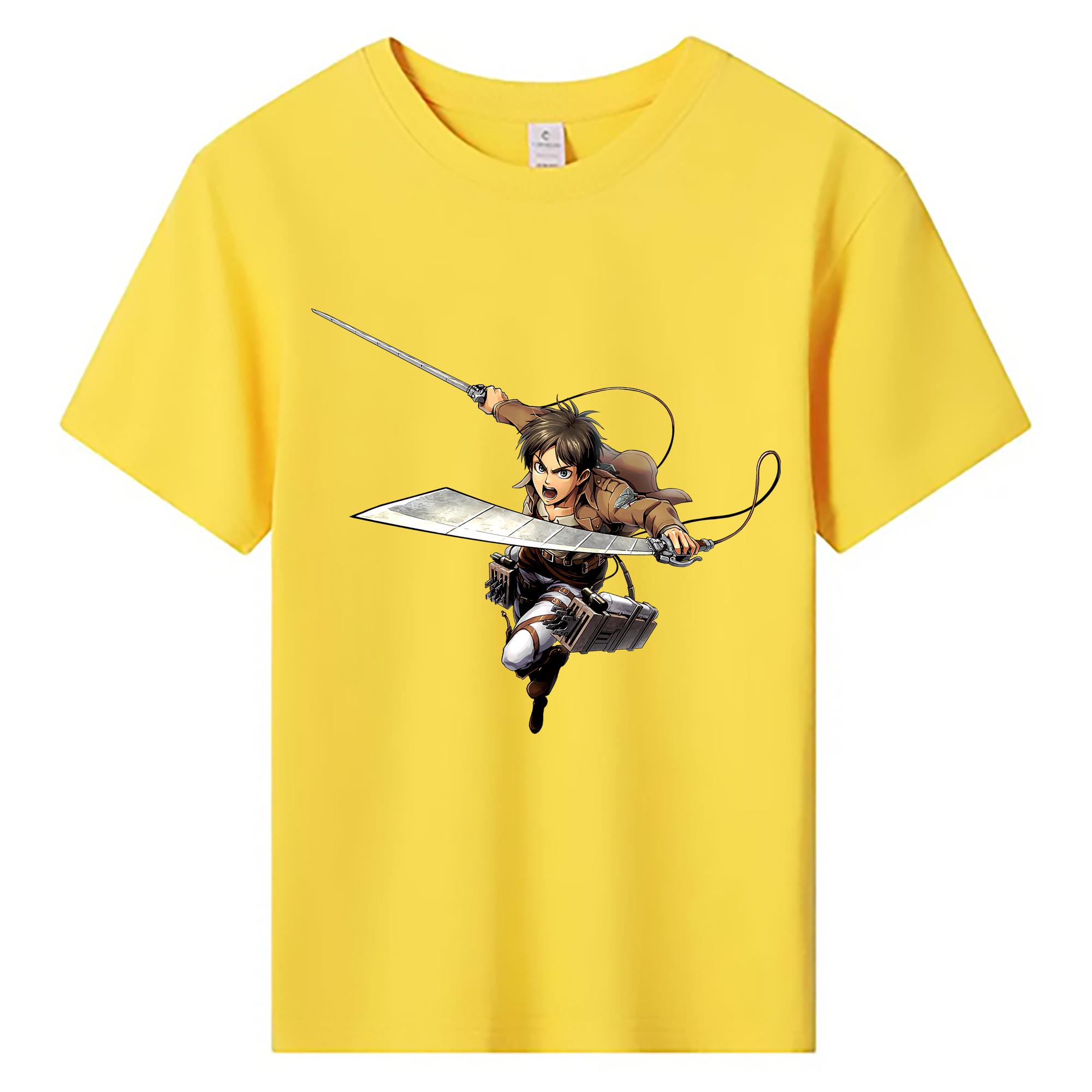 （画像用） 進撃の巨人 エレン･イェーガー Attack on Titan Eren Jäger 綿100％キッズTシャツ（フロントプリント）