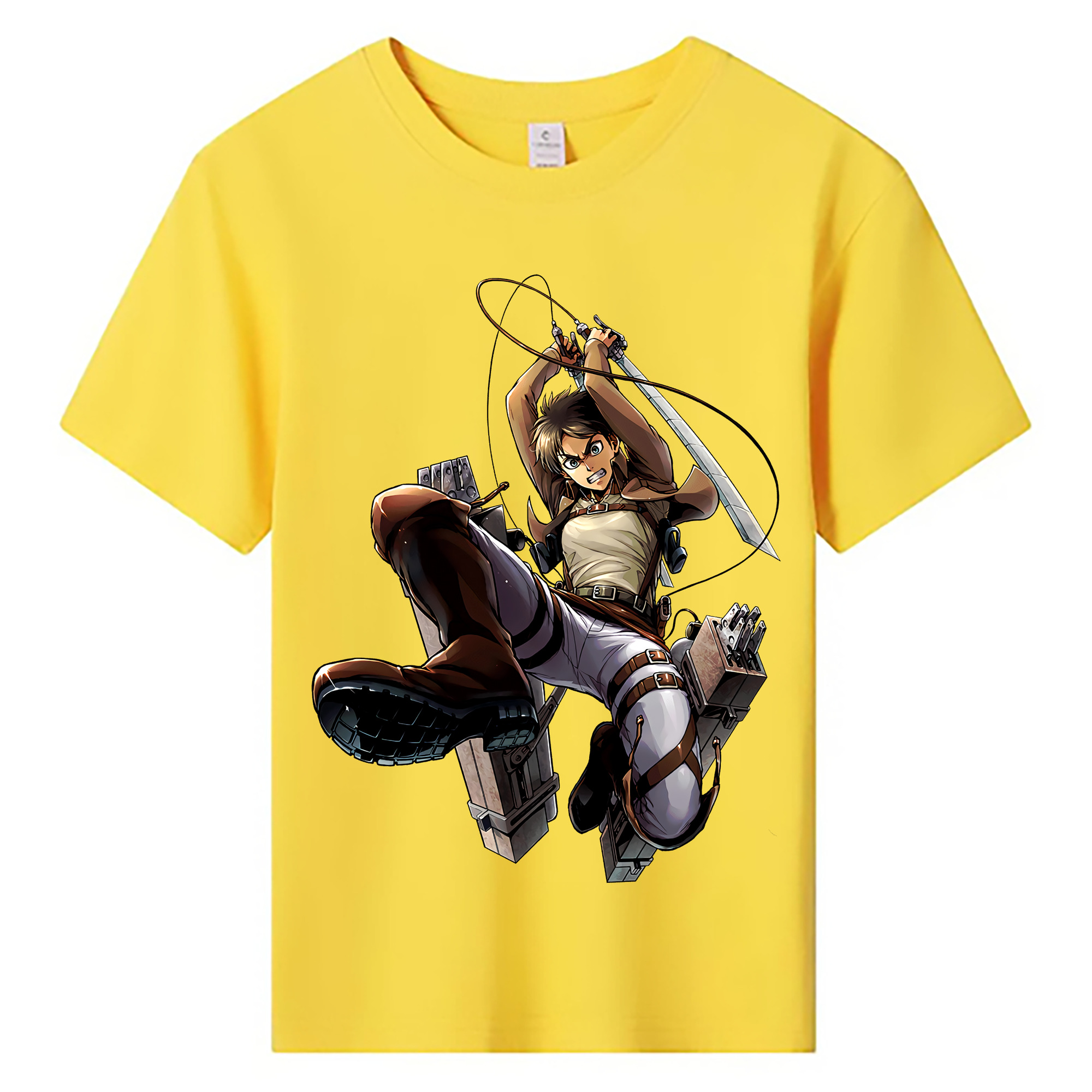 （画像用） 進撃の巨人 エレン･イェーガー Attack on Titan Eren Jäger 綿100％キッズTシャツ（フロントプリント）