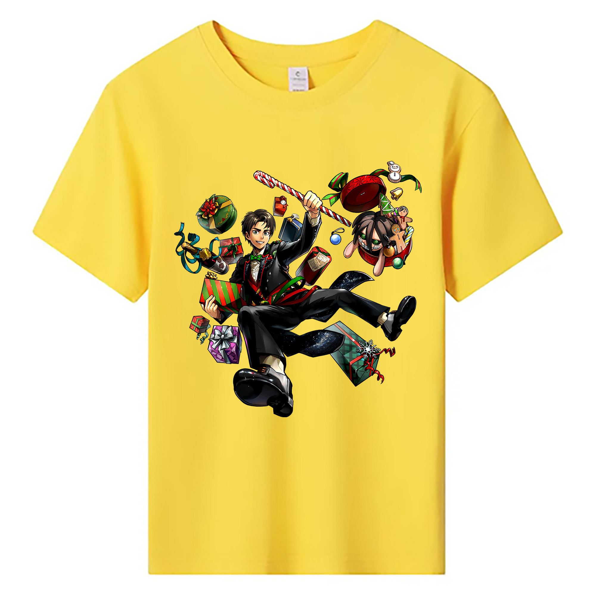 （画像用） 進撃の巨人 エレン･イェーガー Attack on Titan Eren Jäger 綿100％キッズTシャツ（フロントプリント）