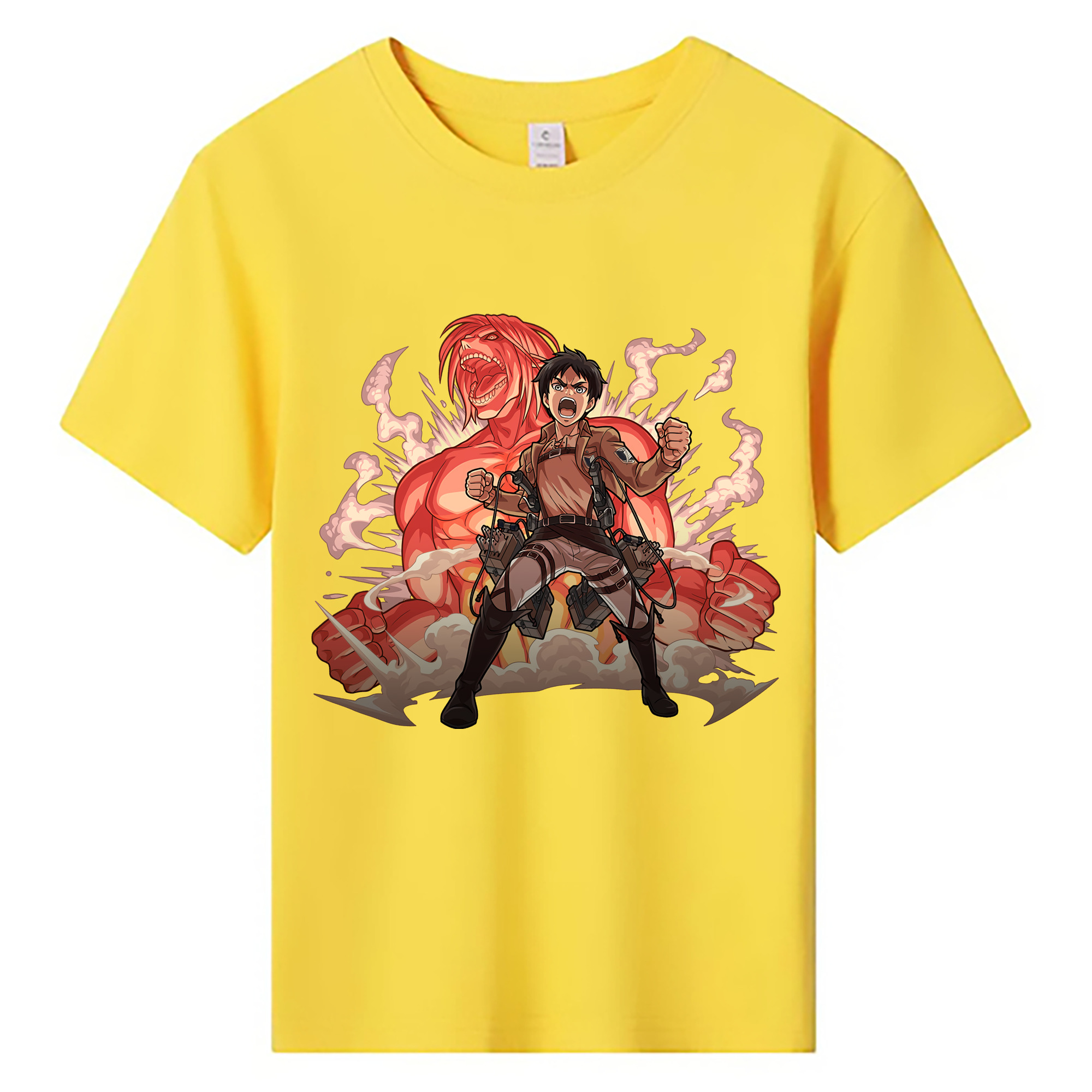 （画像用） 進撃の巨人 エレン･イェーガー Attack on Titan Eren Jäger 綿100％キッズTシャツ（フロントプリント）