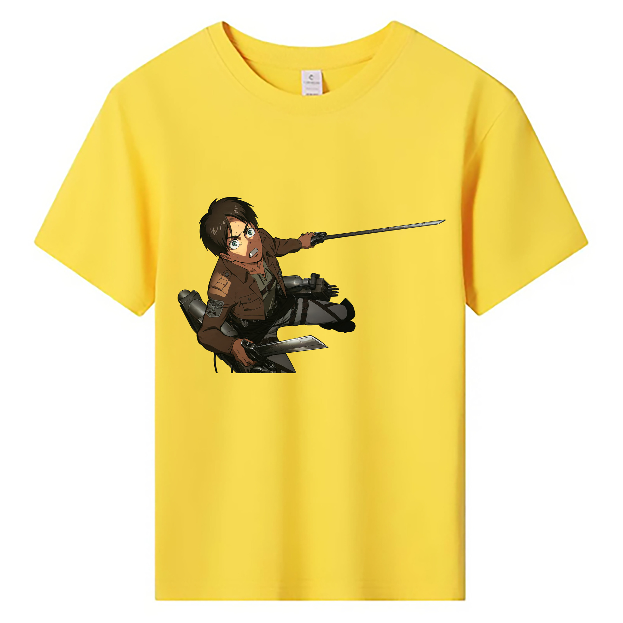 （画像用） 進撃の巨人 エレン･イェーガー Attack on Titan Eren Jäger 綿100％キッズTシャツ（フロントプリント）