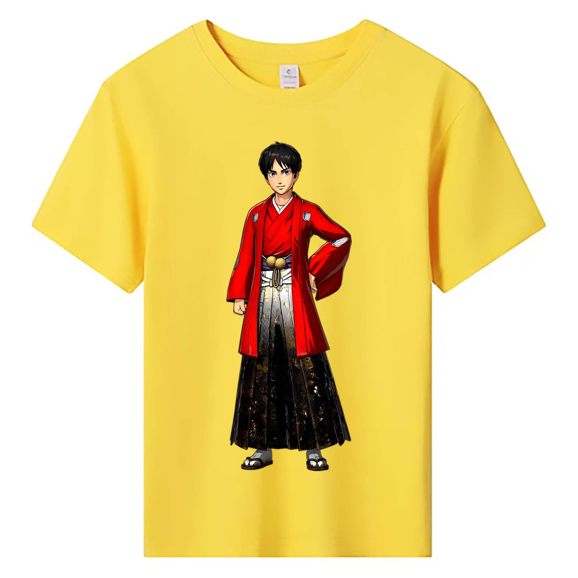 （画像用） 進撃の巨人 エレン･イェーガー Attack on Titan Eren Jäger 綿100％キッズTシャツ（フロントプリント）