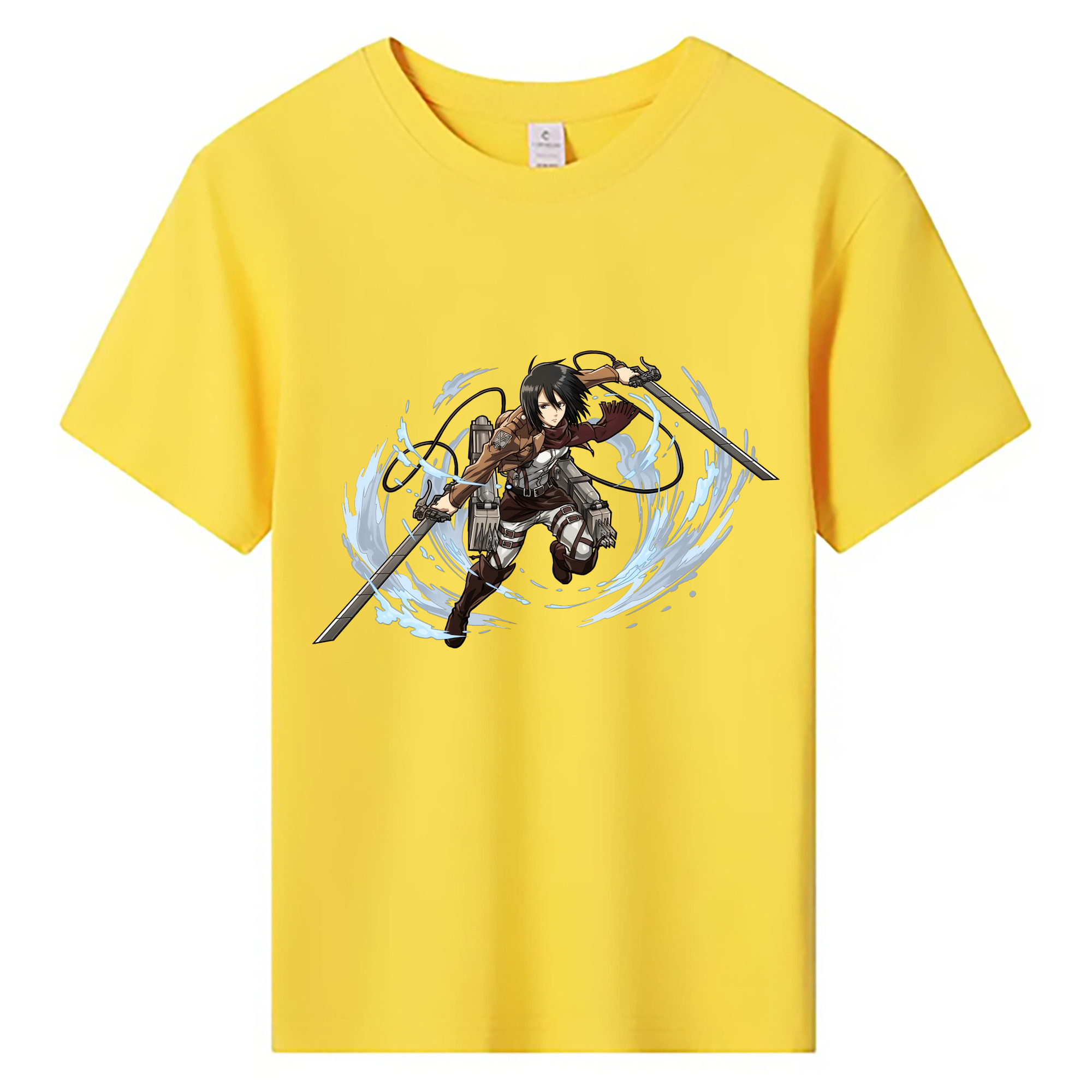 （画像用） 進撃の巨人 ミカサ·アッカーマン Attack on Titan Mikasa Ackerman 綿100％キッズTシャツ（フロントプリント）
