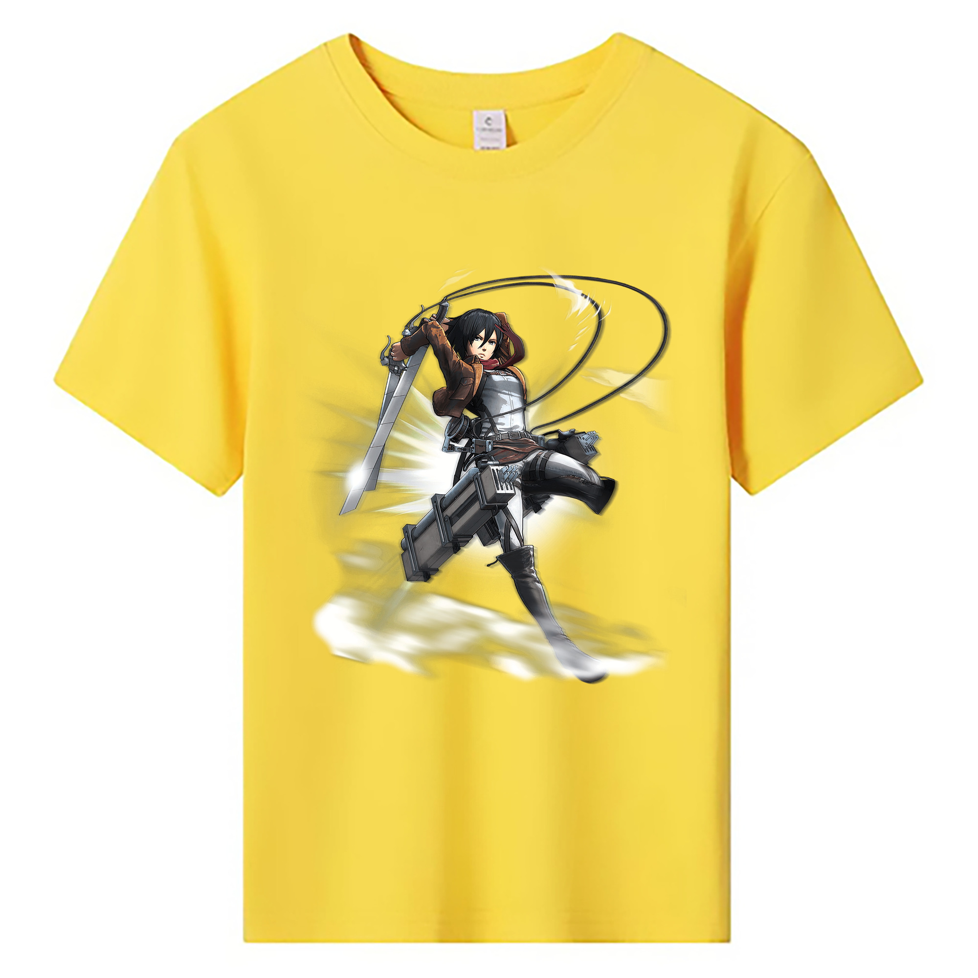 （画像用） 進撃の巨人 ミカサ·アッカーマン Attack on Titan Mikasa Ackerman 綿100％キッズTシャツ（フロントプリント）
