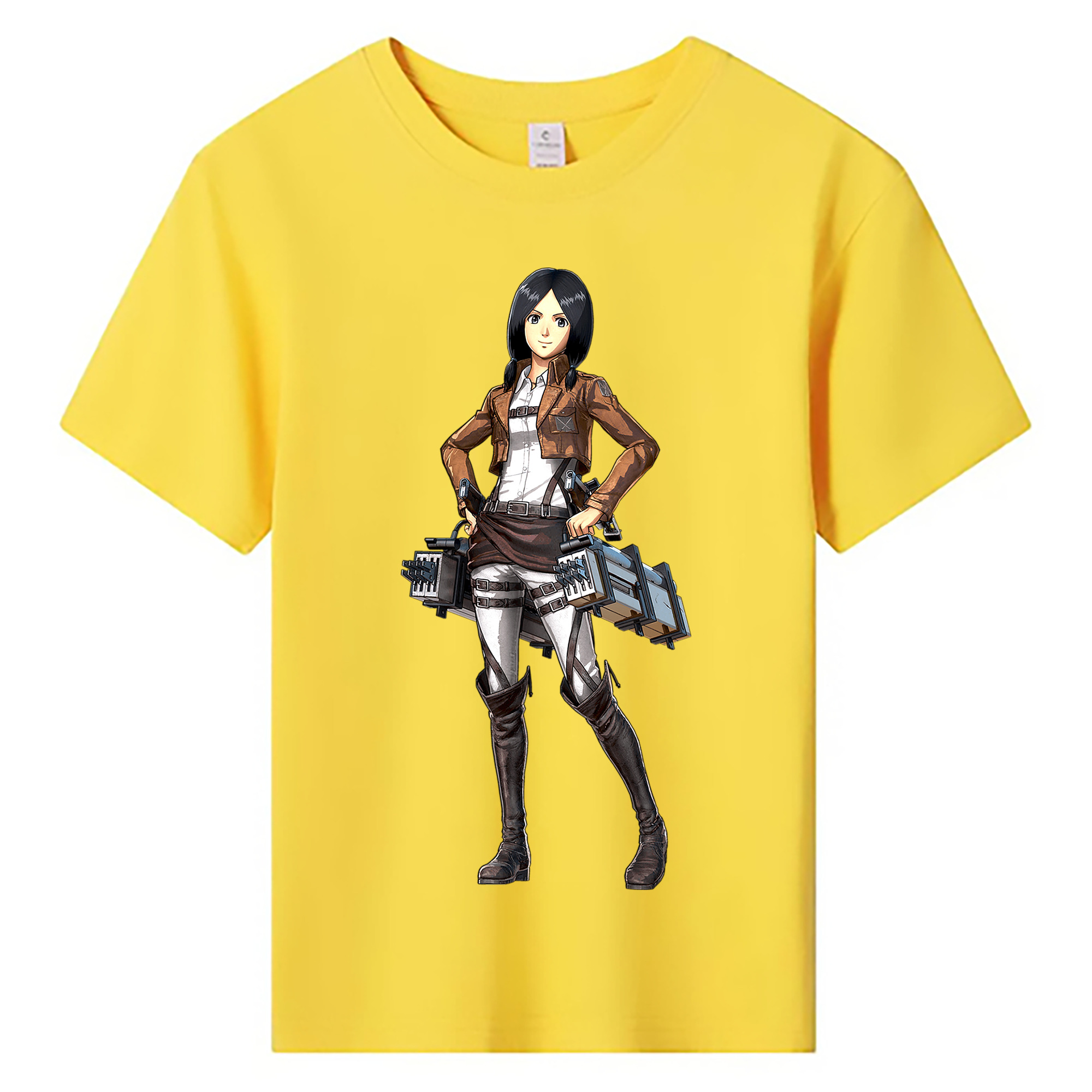（画像用） 進撃の巨人 ミカサ·アッカーマン Attack on Titan Mikasa Ackerman 綿100％キッズTシャツ（フロントプリント）