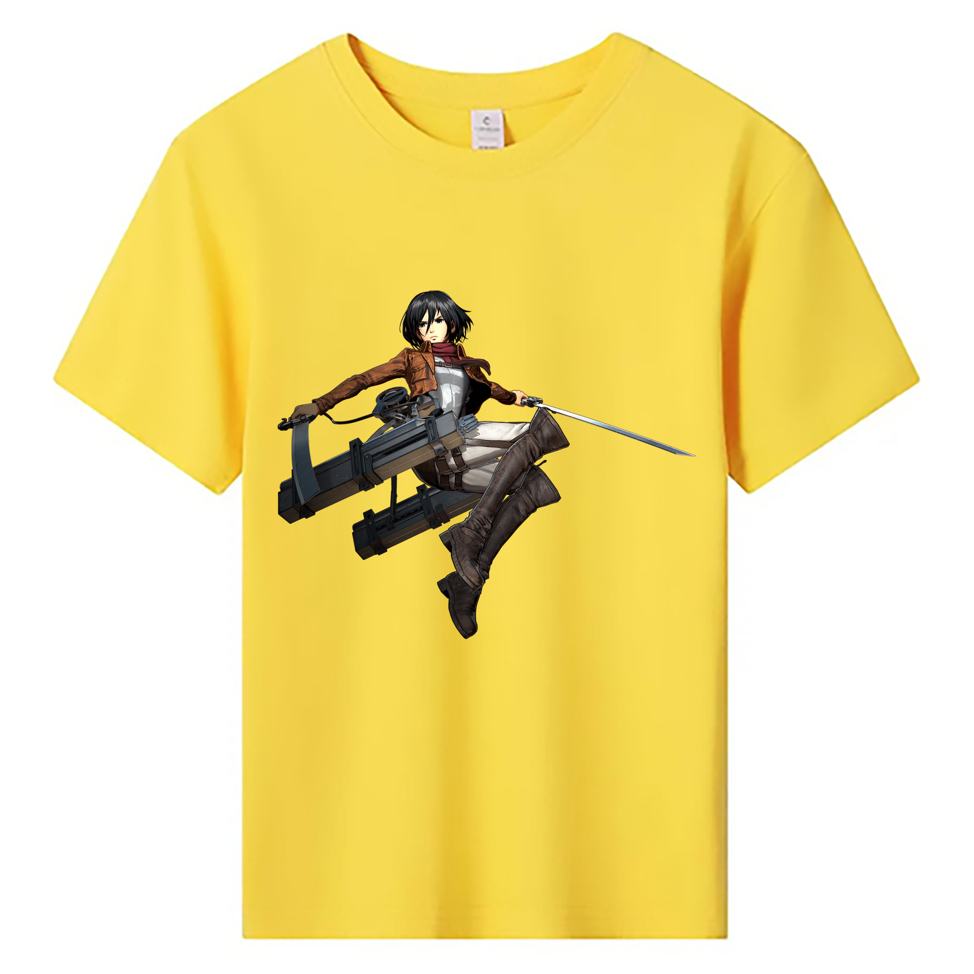 （画像用） 進撃の巨人 ミカサ·アッカーマン Attack on Titan Mikasa Ackerman 綿100％キッズTシャツ（フロントプリント）