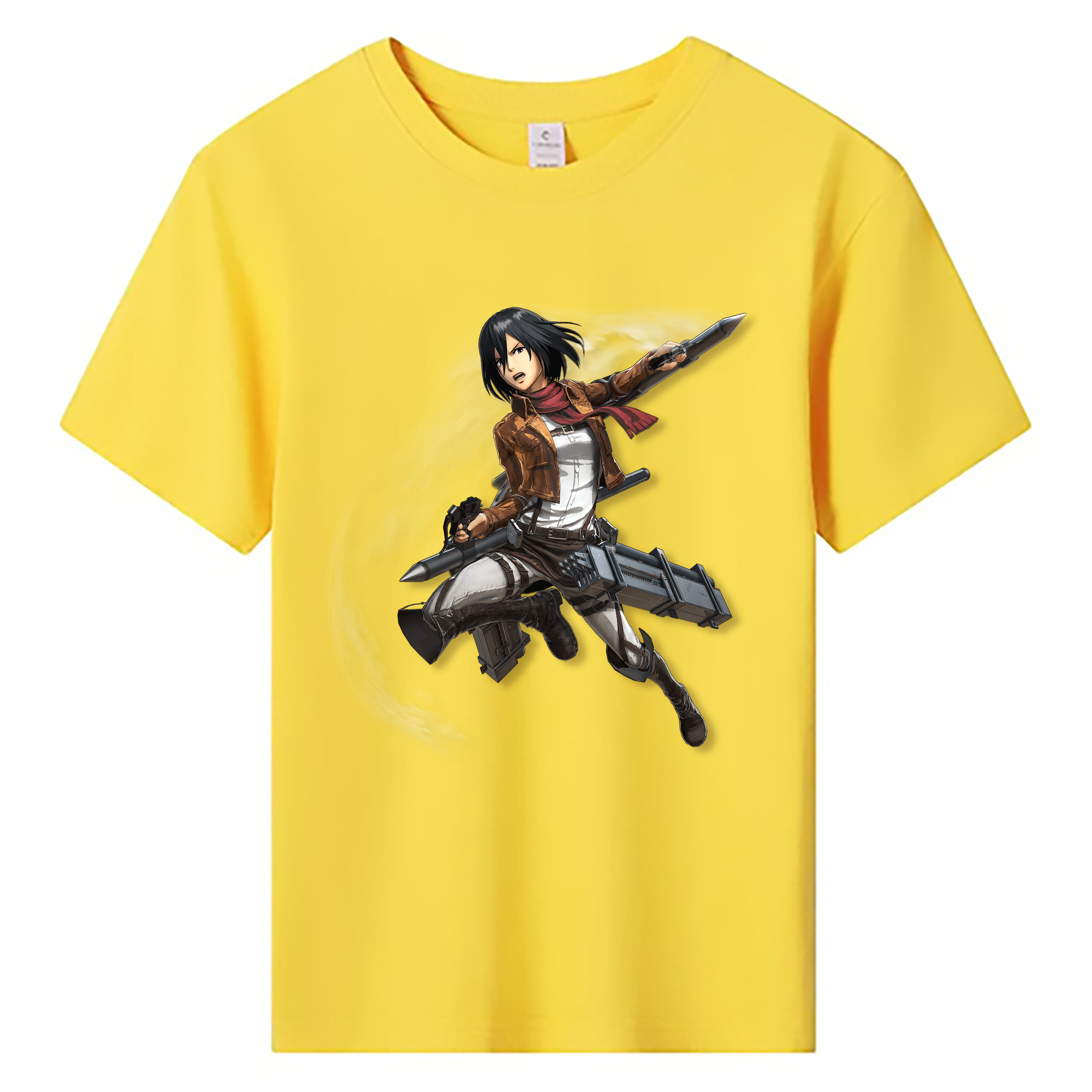（画像用） 進撃の巨人 ミカサ·アッカーマン Attack on Titan Mikasa Ackerman 綿100％キッズTシャツ（フロントプリント）