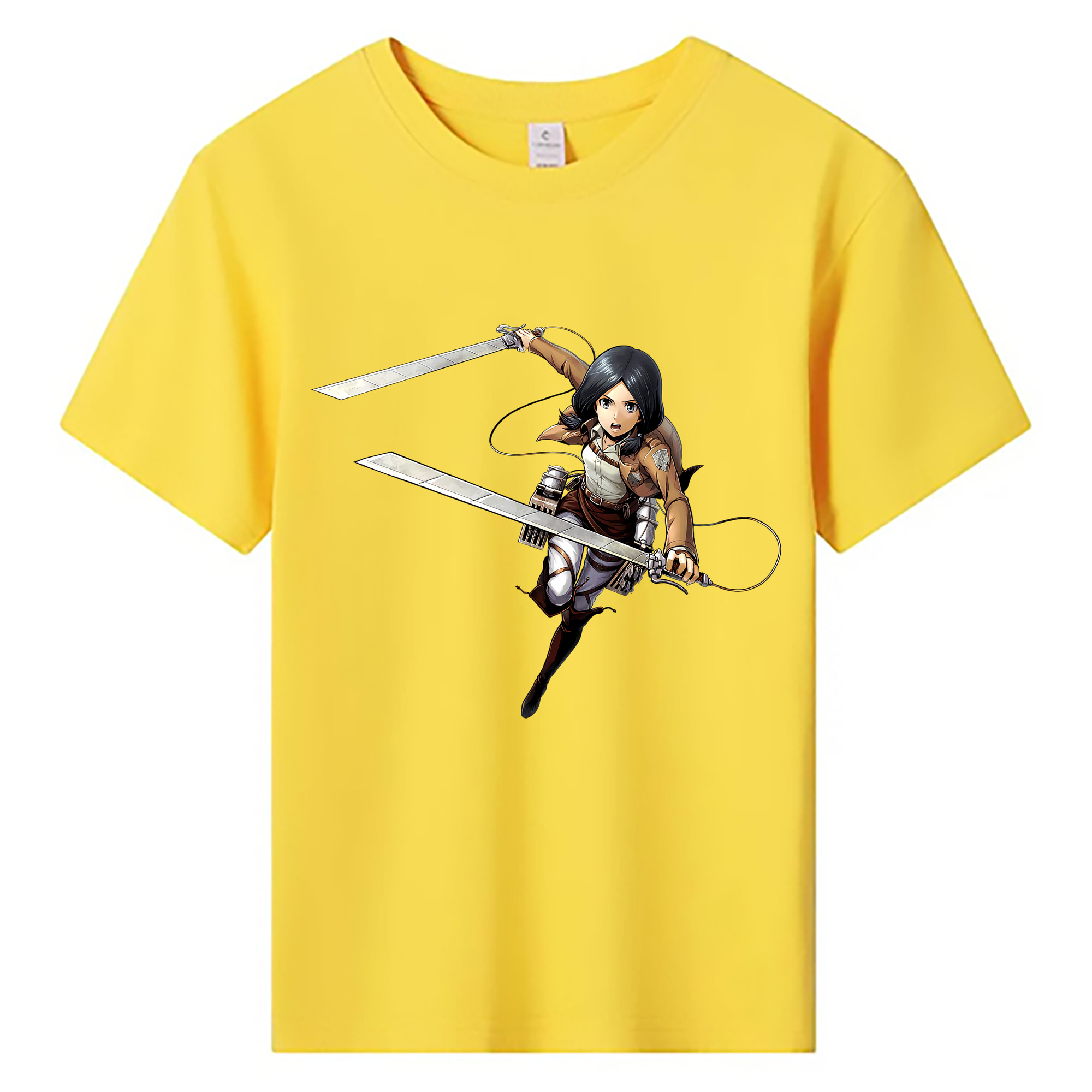 （画像用） 進撃の巨人 ミカサ·アッカーマン Attack on Titan Mikasa Ackerman 綿100％キッズTシャツ（フロントプリント）
