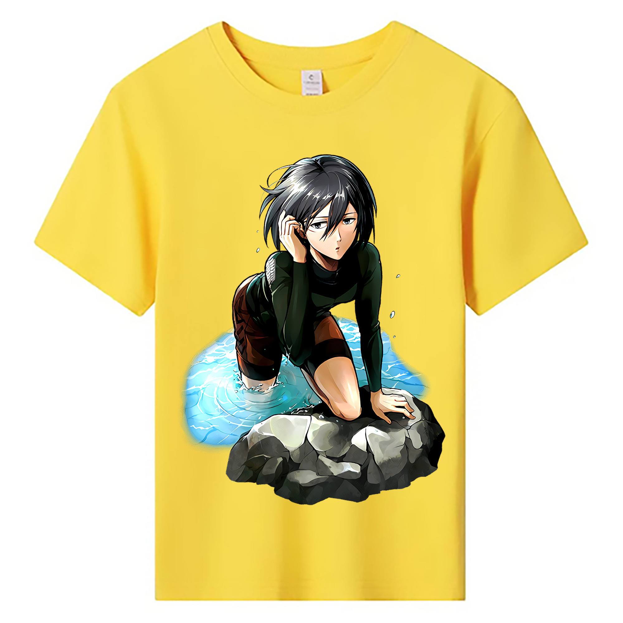 （画像用） 進撃の巨人 ミカサ·アッカーマン Attack on Titan Mikasa Ackerman 綿100％キッズTシャツ（フロントプリント）