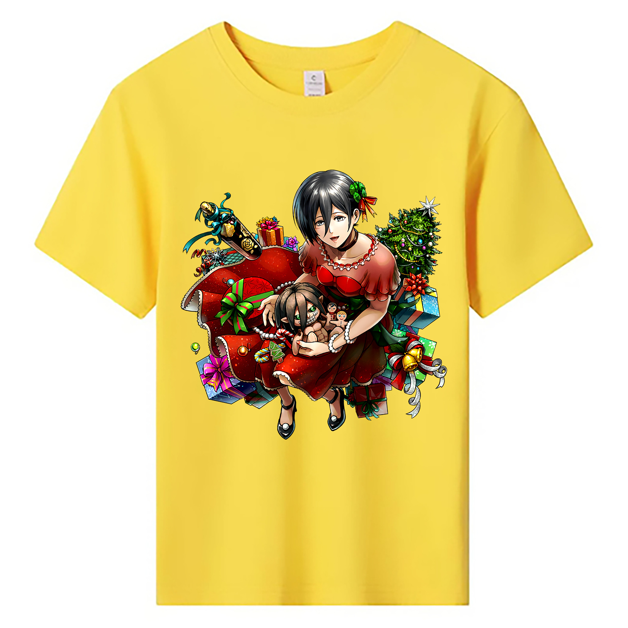 （画像用） 進撃の巨人 ミカサ·アッカーマン Attack on Titan Mikasa Ackerman 綿100％キッズTシャツ（フロントプリント）