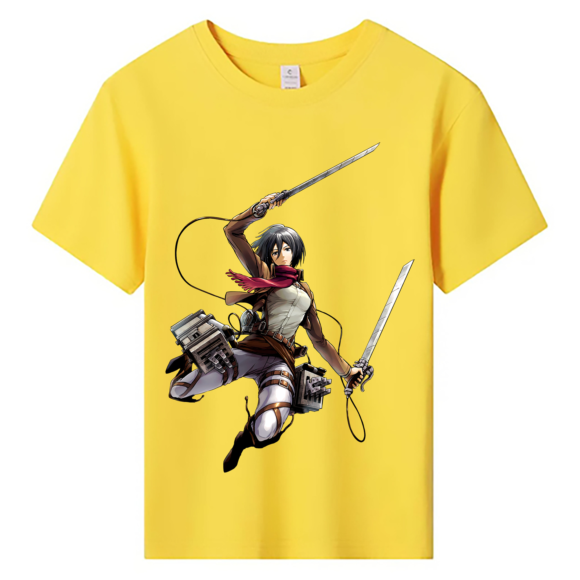 （画像用） 進撃の巨人 ミカサ·アッカーマン Attack on Titan Mikasa Ackerman 綿100％キッズTシャツ（フロントプリント）