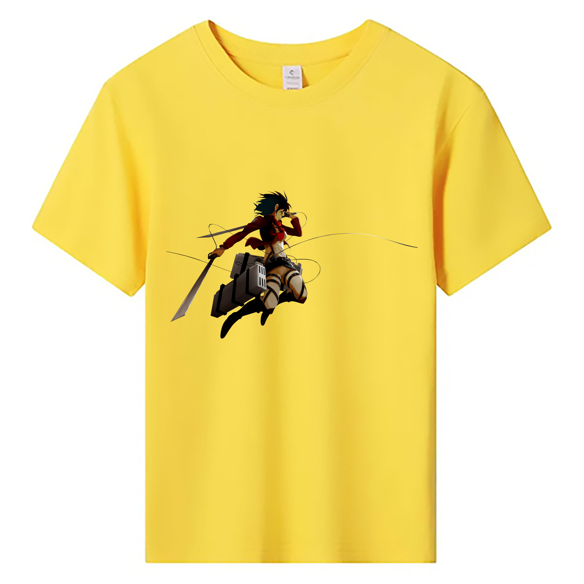 （画像用） 進撃の巨人 ミカサ·アッカーマン Attack on Titan Mikasa Ackerman 綿100％キッズTシャツ（フロントプリント）