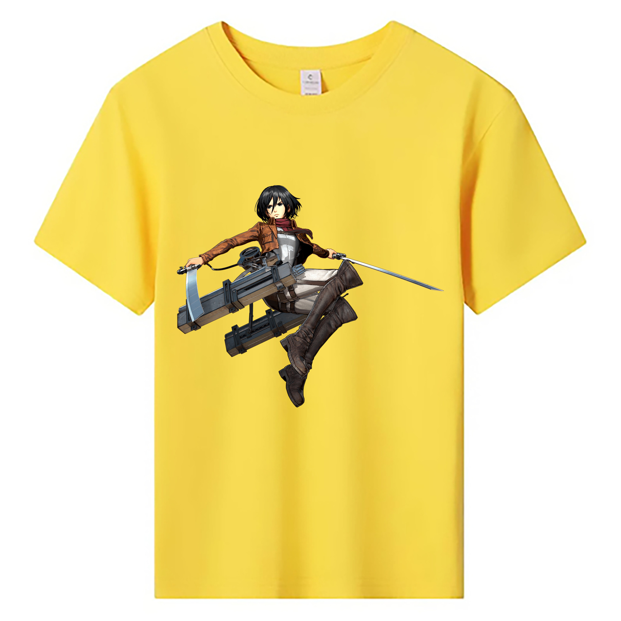 （画像用） 進撃の巨人 ミカサ·アッカーマン Attack on Titan Mikasa Ackerman 綿100％キッズTシャツ（フロントプリント）