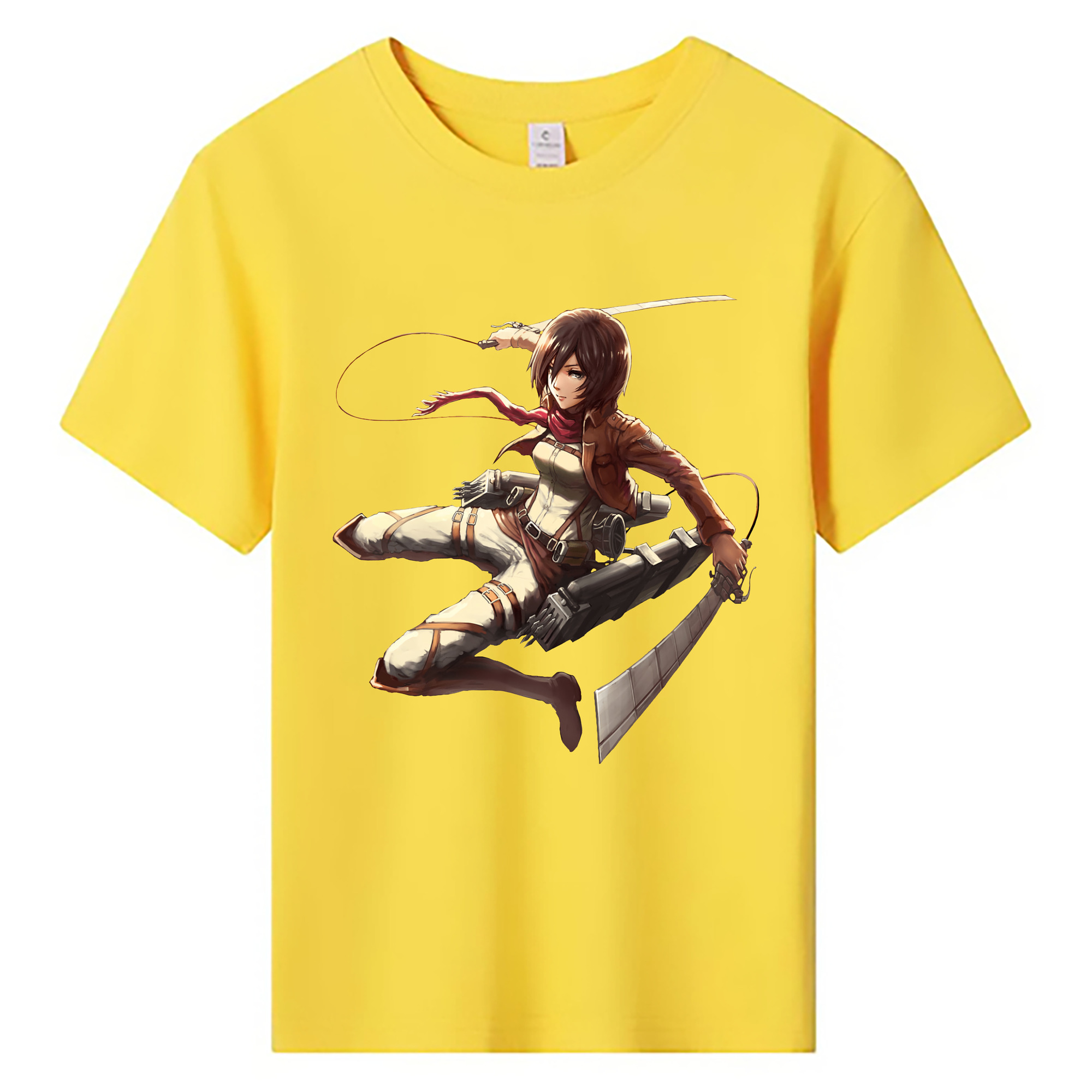 （画像用） 進撃の巨人 ミカサ·アッカーマン Attack on Titan Mikasa Ackerman 綿100％キッズTシャツ（フロントプリント）