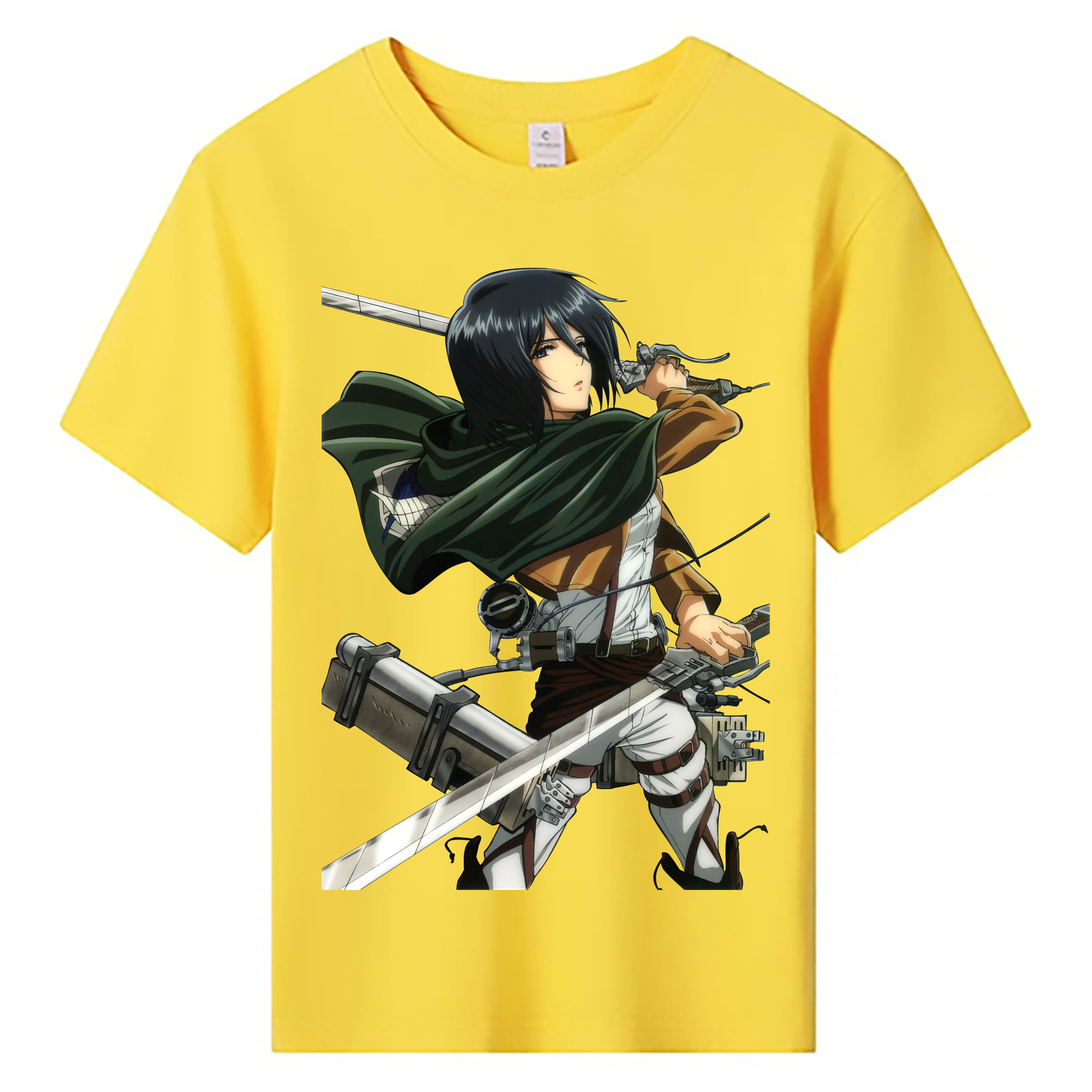 （画像用） 進撃の巨人 ミカサ·アッカーマン Attack on Titan Mikasa Ackerman 綿100％キッズTシャツ（フロントプリント）