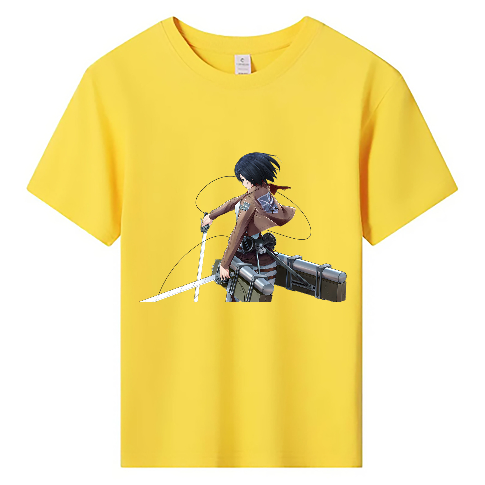 （画像用） 進撃の巨人 ミカサ·アッカーマン Attack on Titan Mikasa Ackerman 綿100％キッズTシャツ（フロントプリント）
