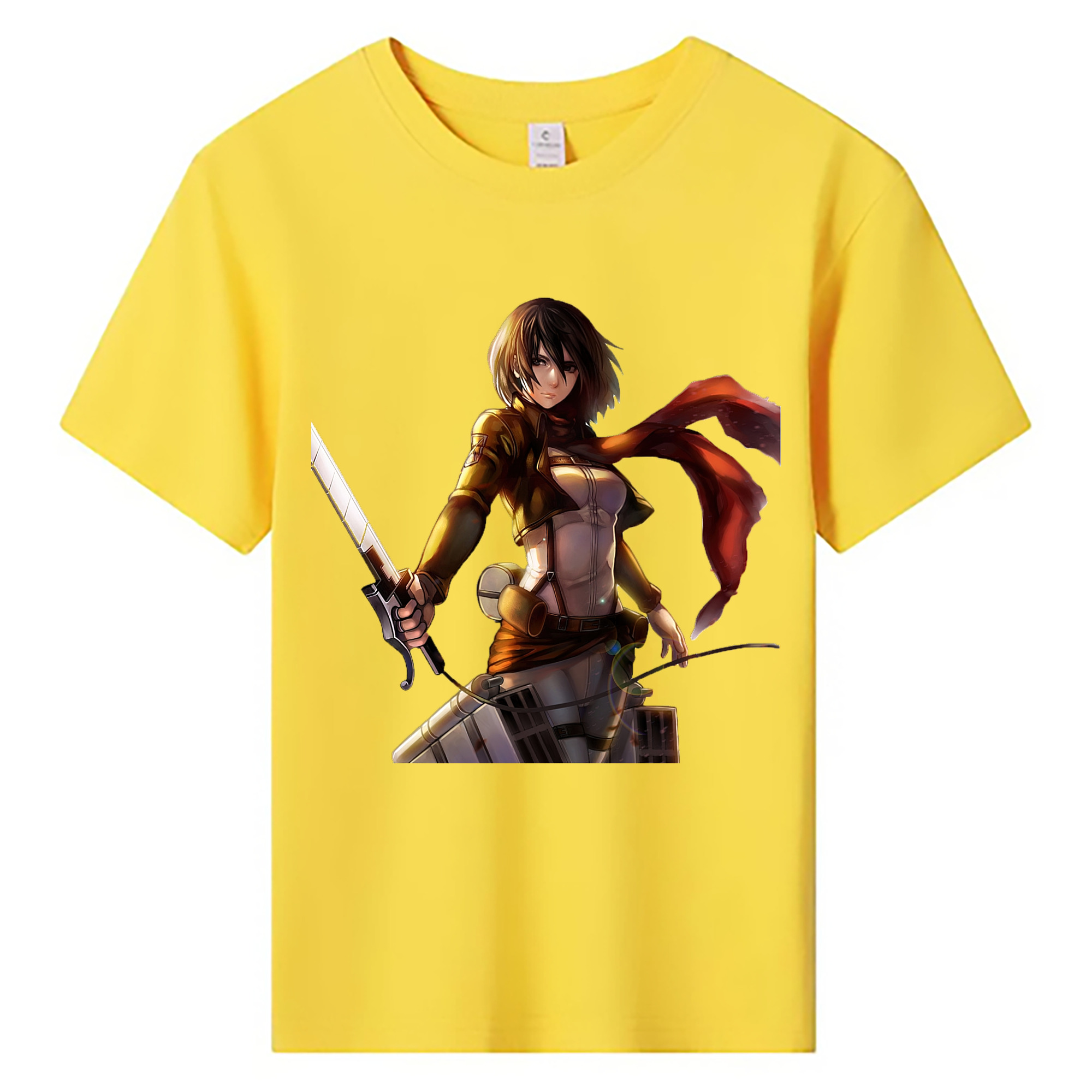 （画像用） 進撃の巨人 ミカサ·アッカーマン Attack on Titan Mikasa Ackerman 綿100％キッズTシャツ（フロントプリント）