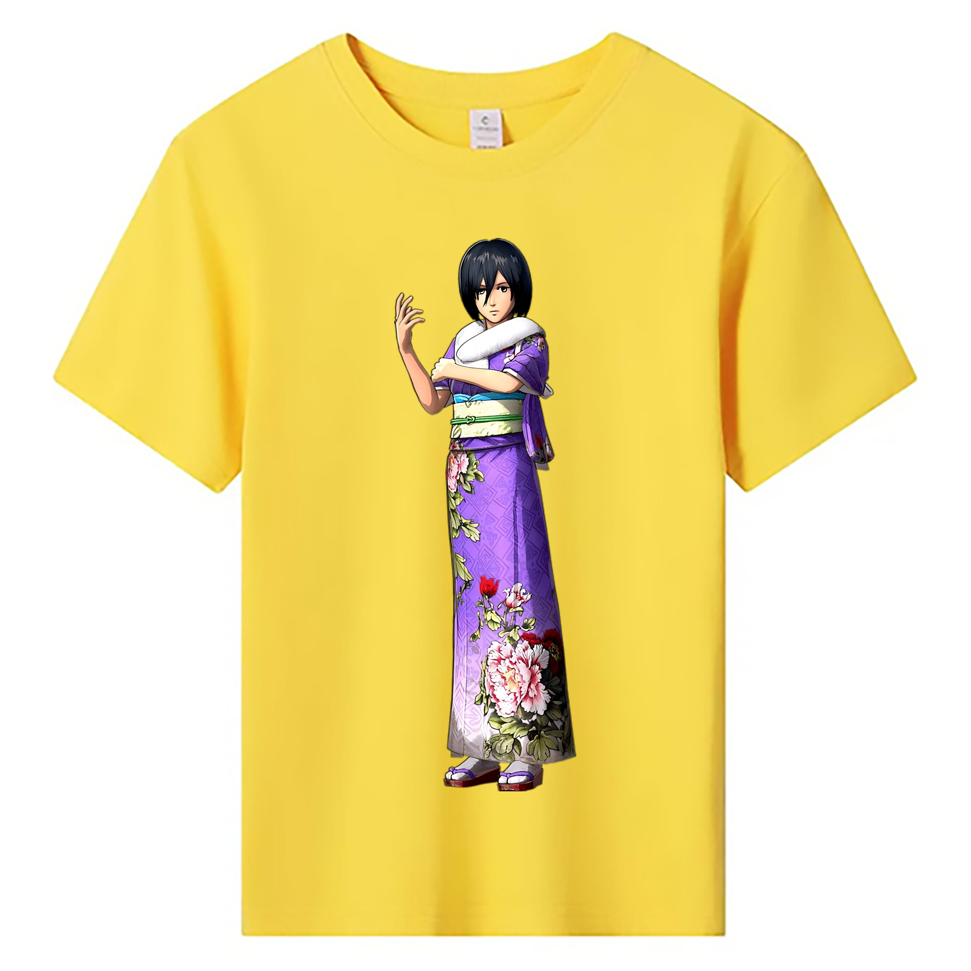 （画像用） 進撃の巨人 ミカサ·アッカーマン Attack on Titan Mikasa Ackerman 綿100％キッズTシャツ（フロントプリント）