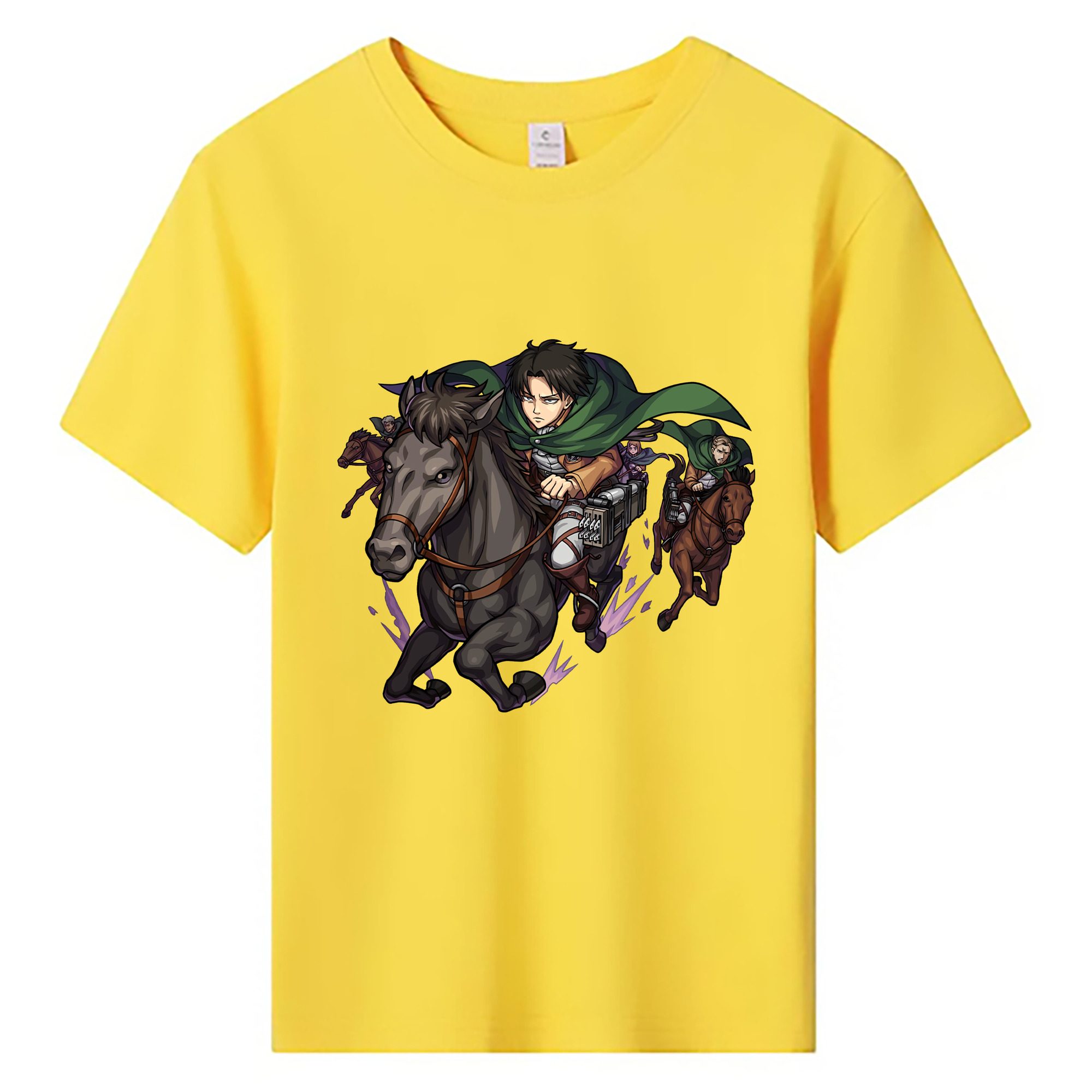 （画像用） 進撃の巨人 リヴァイ·アッカーマン Attack on Titan Levi Ackerman 綿100％キッズTシャツ（フロントプリント）