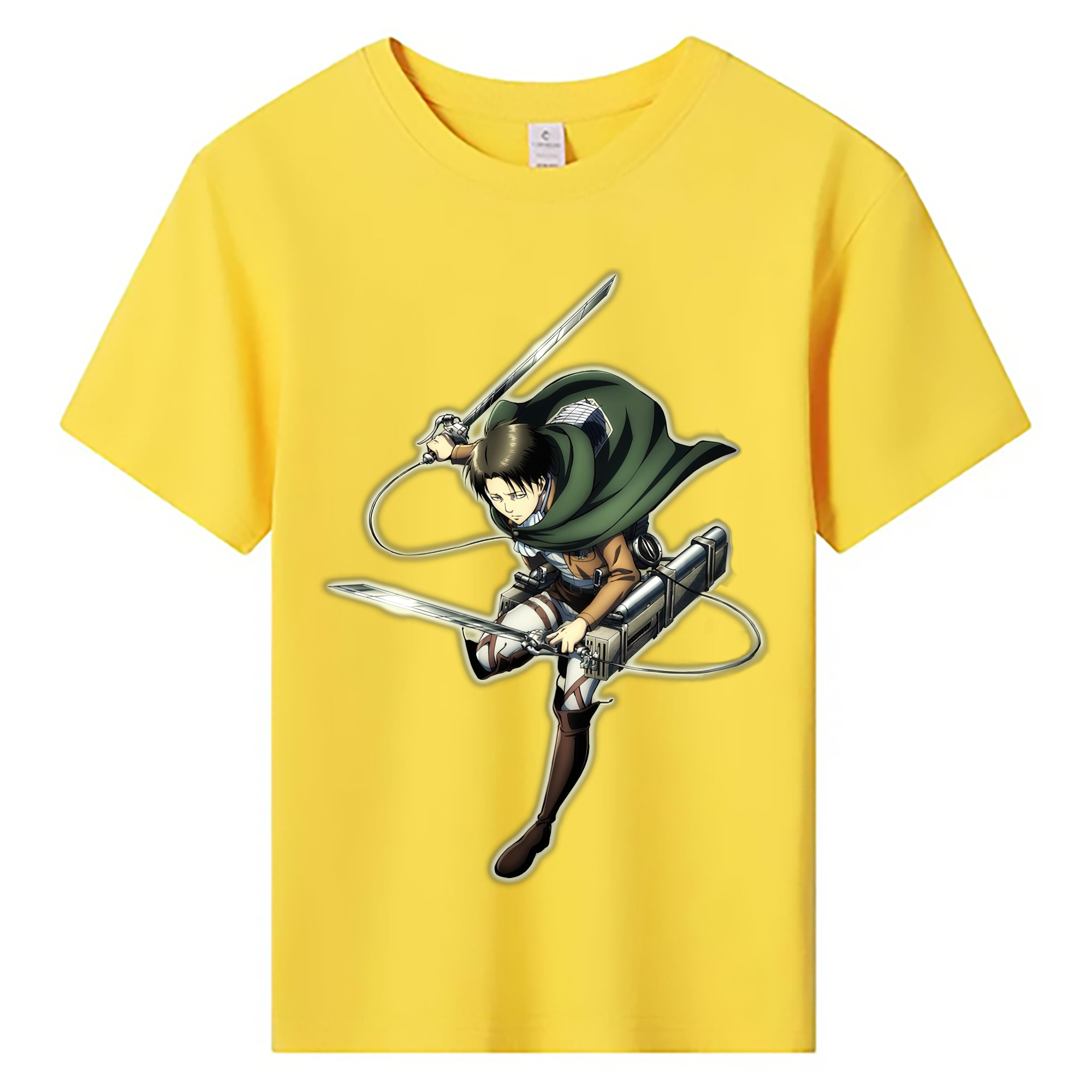 （画像用） 進撃の巨人 リヴァイ·アッカーマン Attack on Titan Levi Ackerman 綿100％キッズTシャツ（フロントプリント）