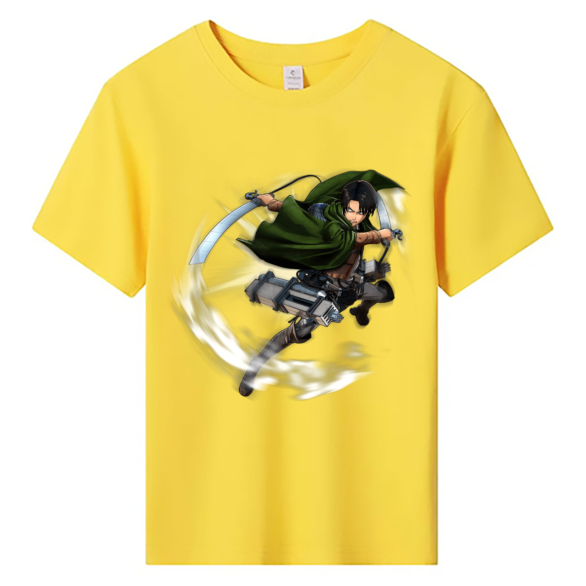 （画像用） 進撃の巨人 リヴァイ·アッカーマン Attack on Titan Levi Ackerman 綿100％キッズTシャツ（フロントプリント）