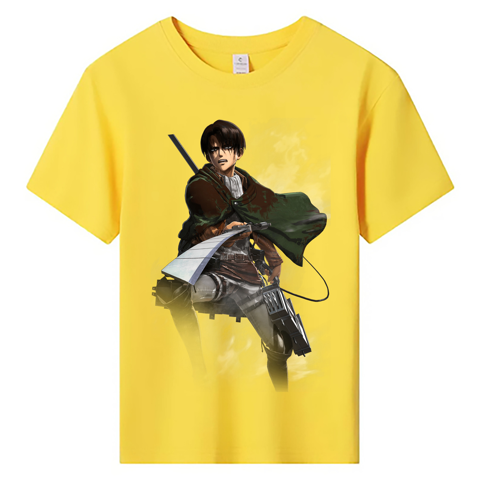 （画像用） 進撃の巨人 リヴァイ·アッカーマン Attack on Titan Levi Ackerman 綿100％キッズTシャツ（フロントプリント）