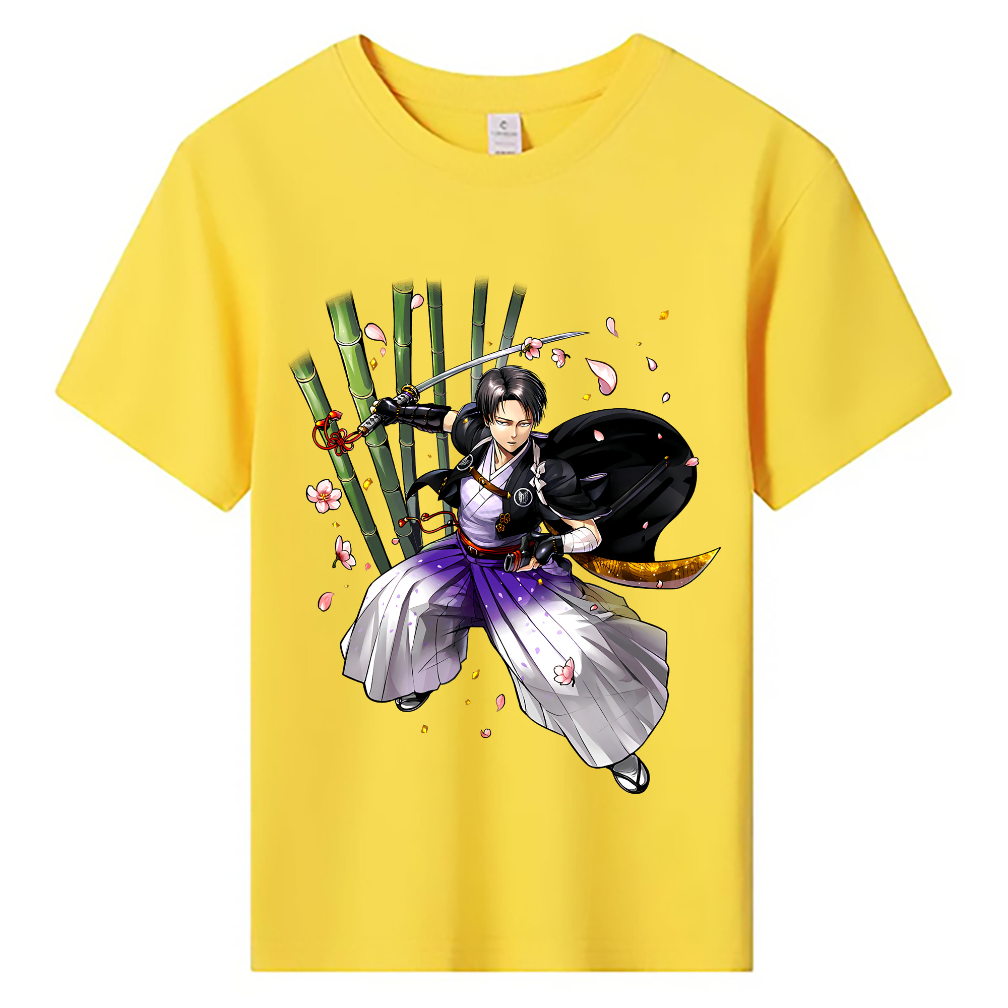 （画像用） 進撃の巨人 リヴァイ·アッカーマン Attack on Titan Levi Ackerman 綿100％キッズTシャツ（フロントプリント）