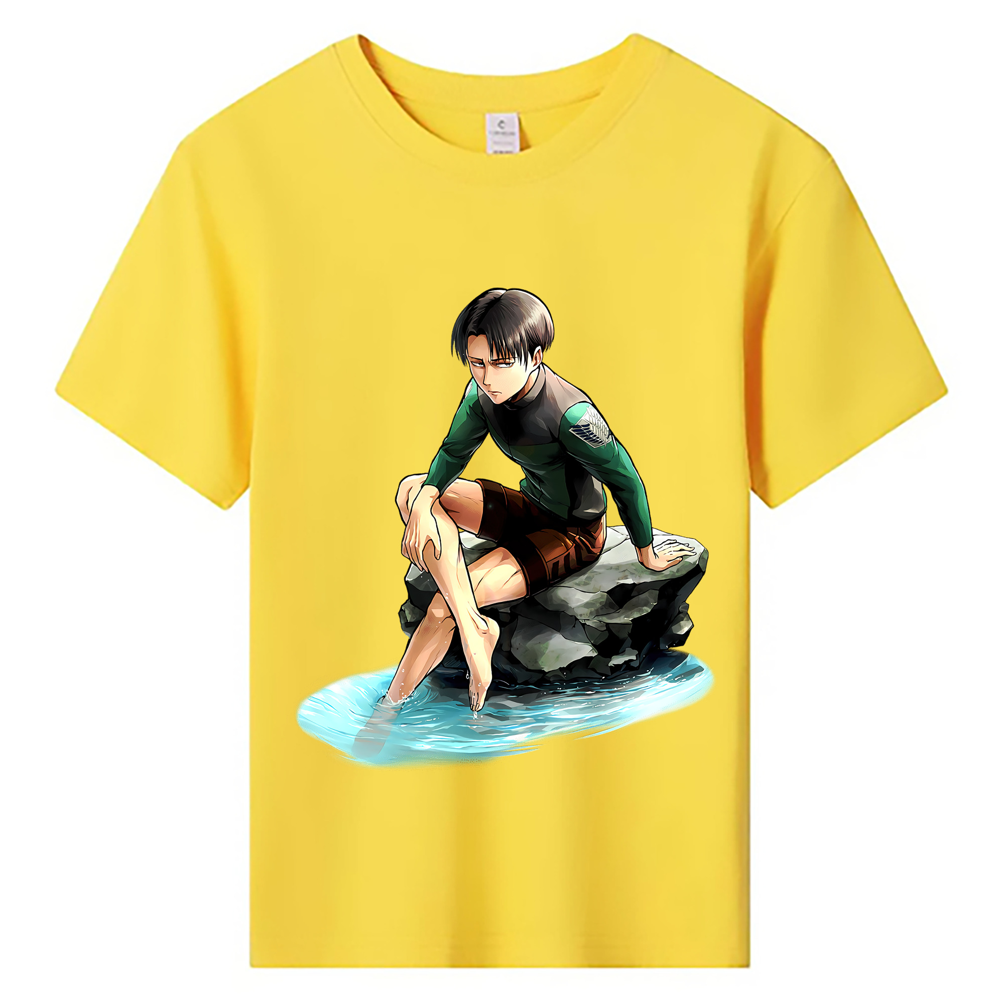 （画像用） 進撃の巨人 リヴァイ·アッカーマン Attack on Titan Levi Ackerman 綿100％キッズTシャツ（フロントプリント）