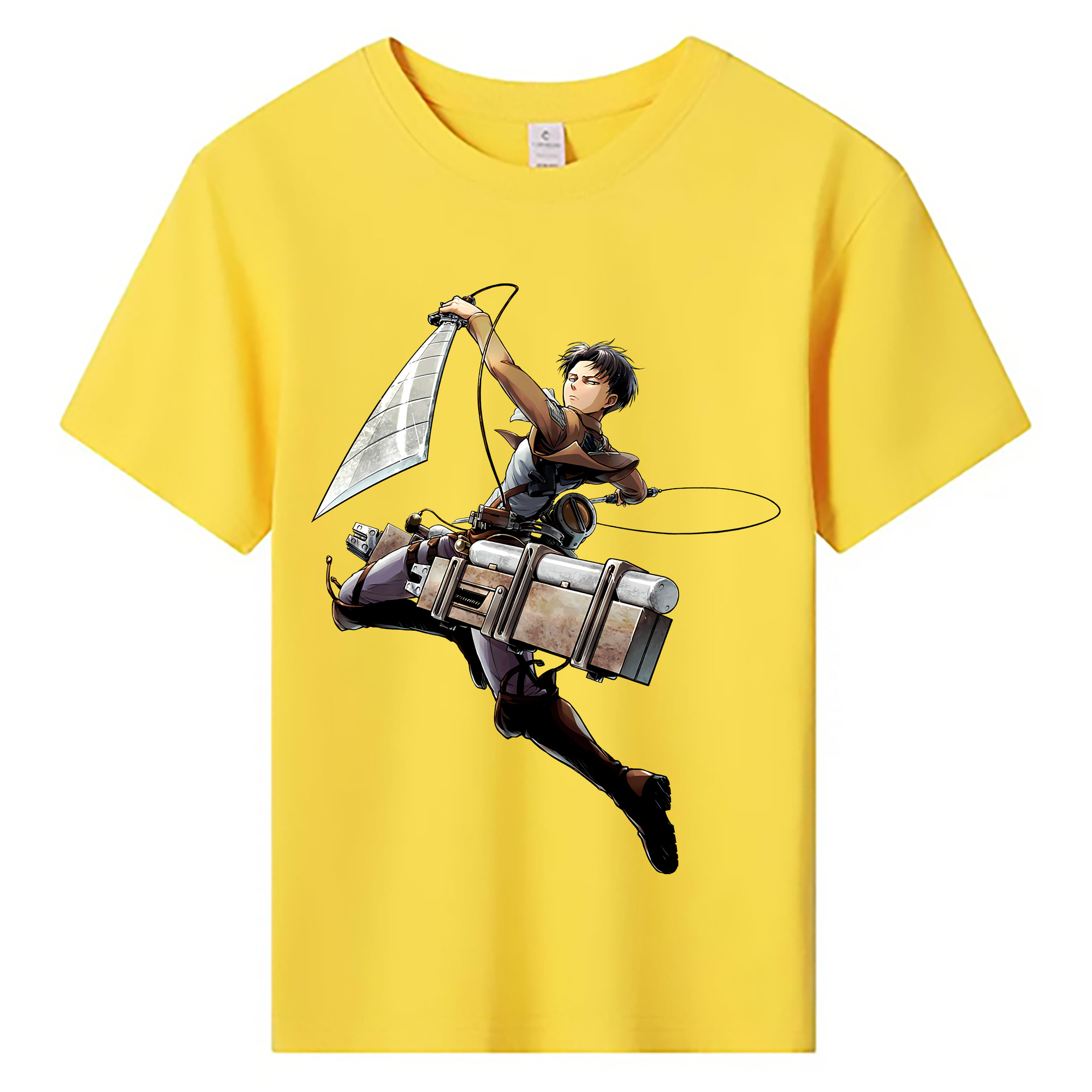 （画像用） 進撃の巨人 リヴァイ·アッカーマン Attack on Titan Levi Ackerman 綿100％キッズTシャツ（フロントプリント）