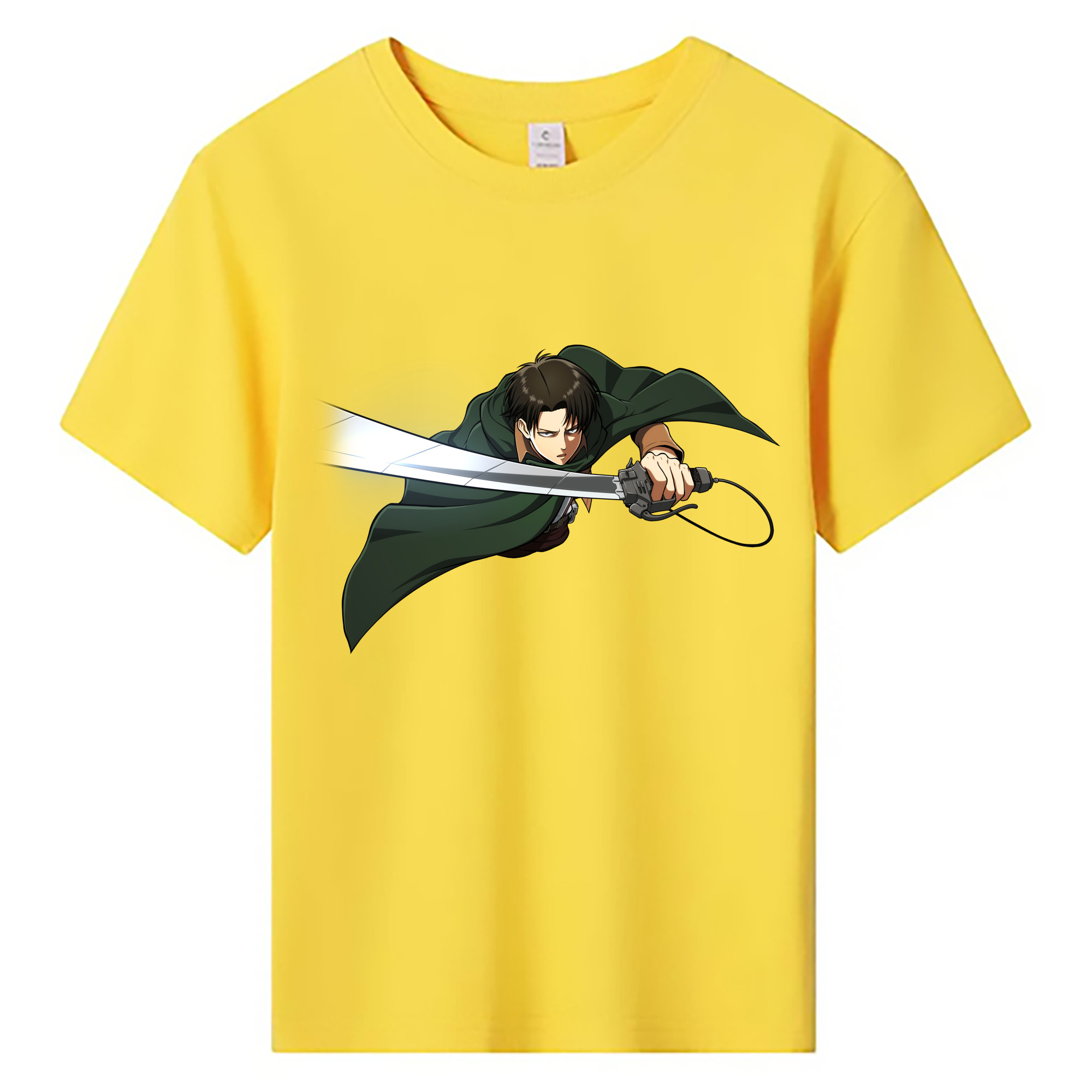 （画像用） 進撃の巨人 リヴァイ·アッカーマン Attack on Titan Levi Ackerman 綿100％キッズTシャツ（フロントプリント）