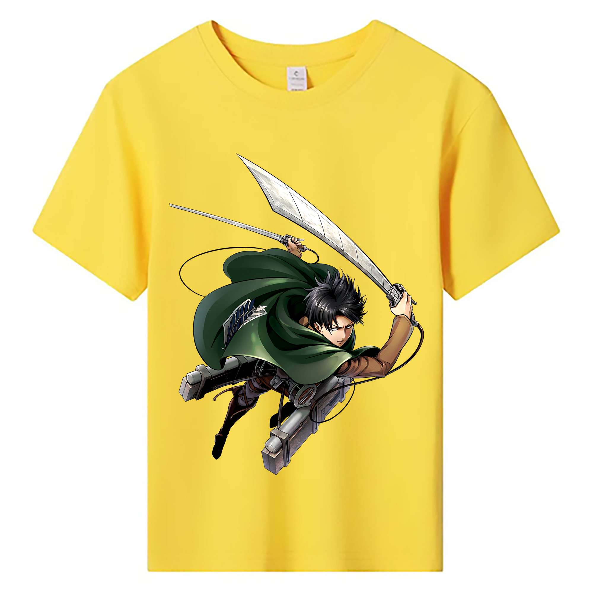 （画像用） 進撃の巨人 リヴァイ·アッカーマン Attack on Titan Levi Ackerman 綿100％キッズTシャツ（フロントプリント）