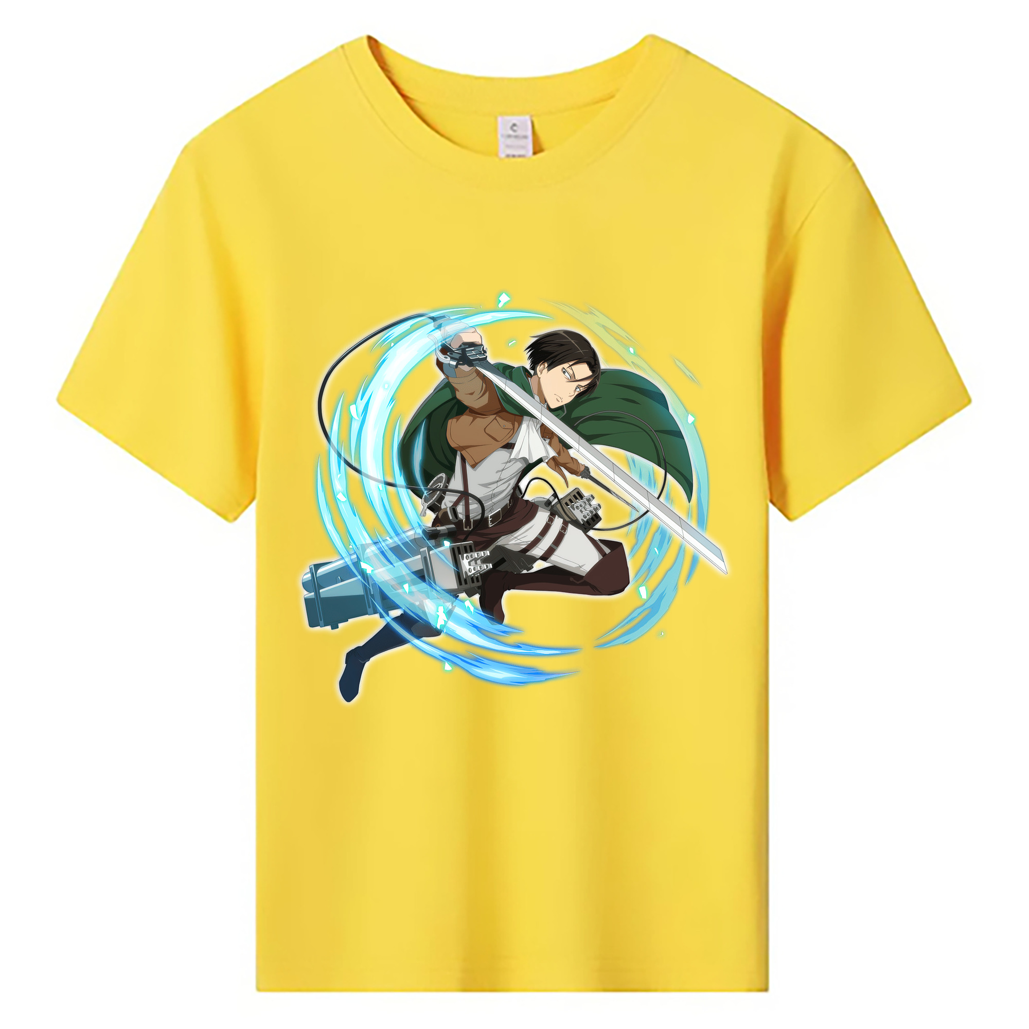 （画像用） 進撃の巨人 リヴァイ·アッカーマン Attack on Titan Levi Ackerman 綿100％キッズTシャツ（フロントプリント）