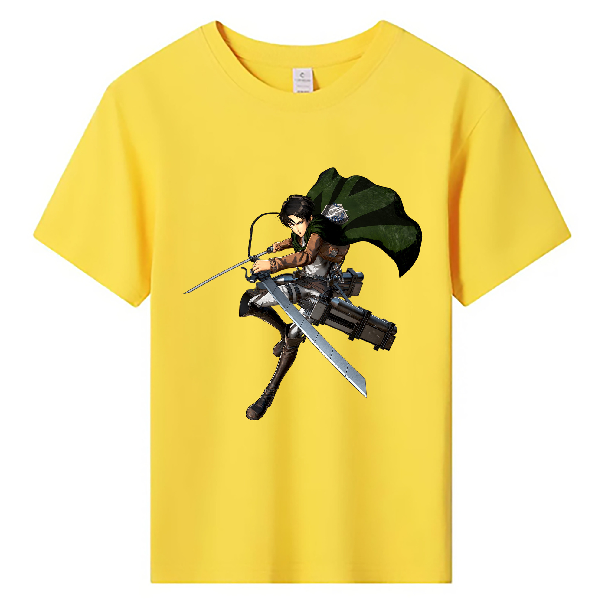 （画像用） 進撃の巨人 リヴァイ·アッカーマン Attack on Titan Levi Ackerman 綿100％キッズTシャツ（フロントプリント）