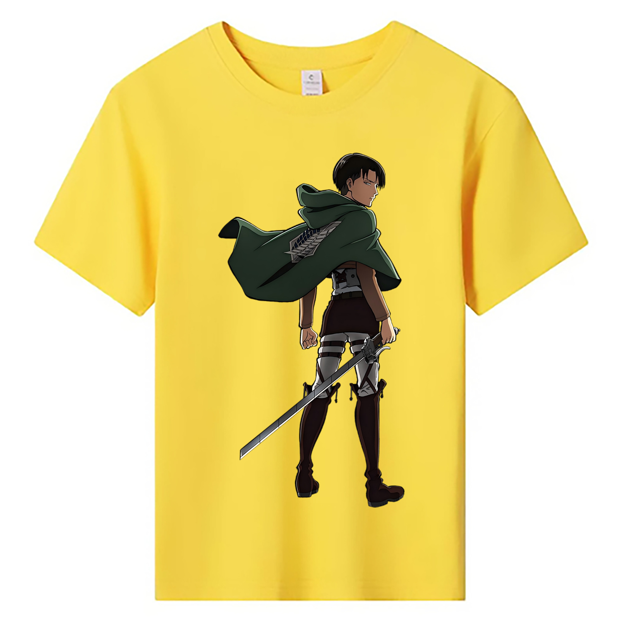 （画像用） 進撃の巨人 リヴァイ·アッカーマン Attack on Titan Levi Ackerman 綿100％キッズTシャツ（フロントプリント）