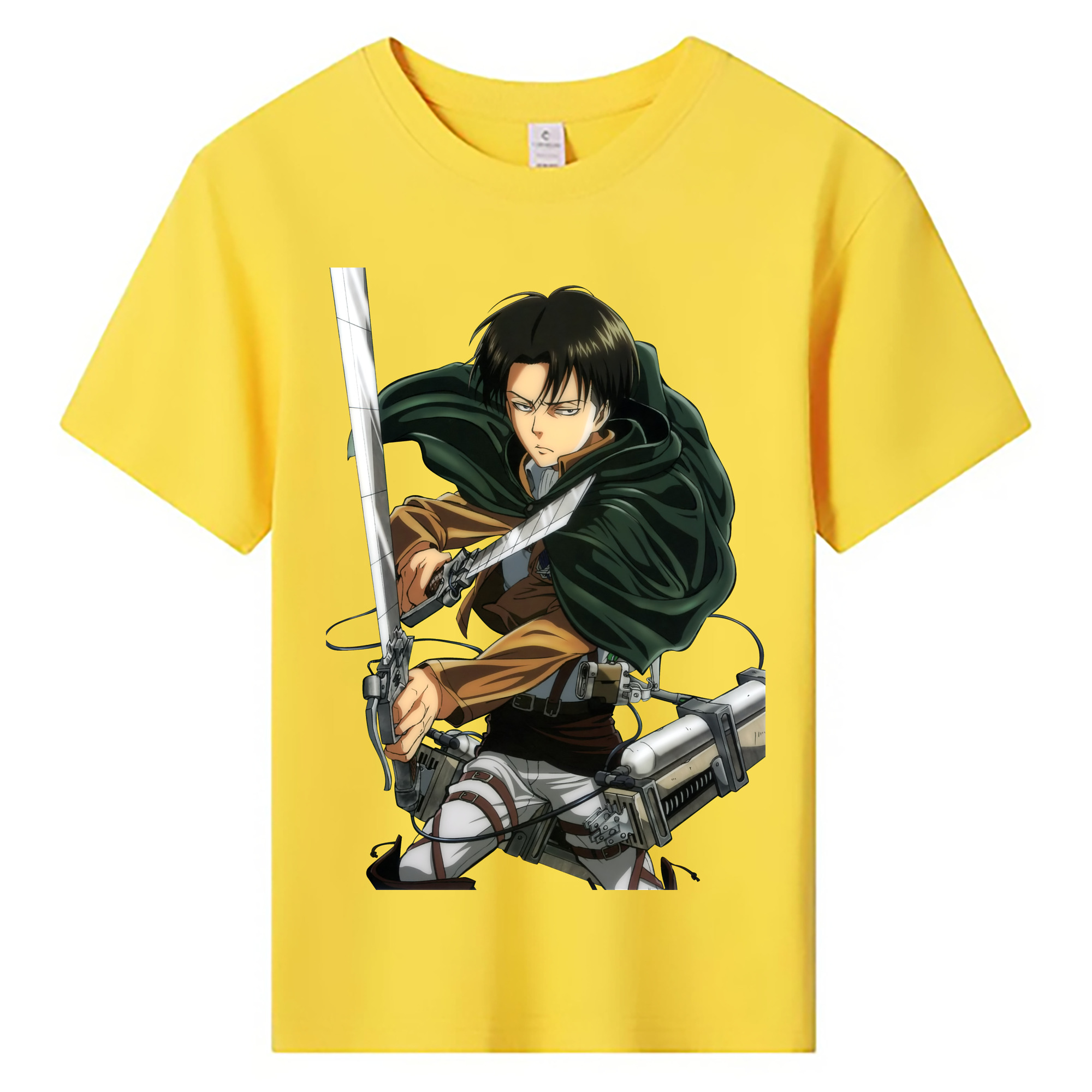 （画像用） 進撃の巨人 リヴァイ·アッカーマン Attack on Titan Levi Ackerman 綿100％キッズTシャツ（フロントプリント）