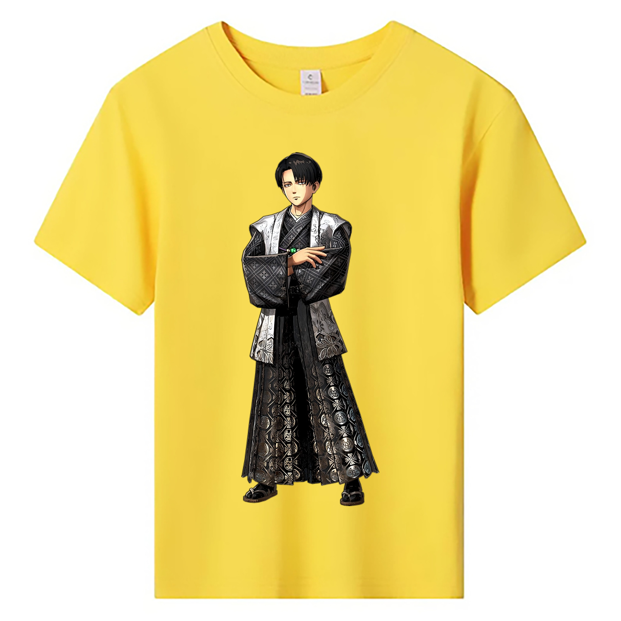 （画像用） 進撃の巨人 リヴァイ·アッカーマン Attack on Titan Levi Ackerman 綿100％キッズTシャツ（フロントプリント）