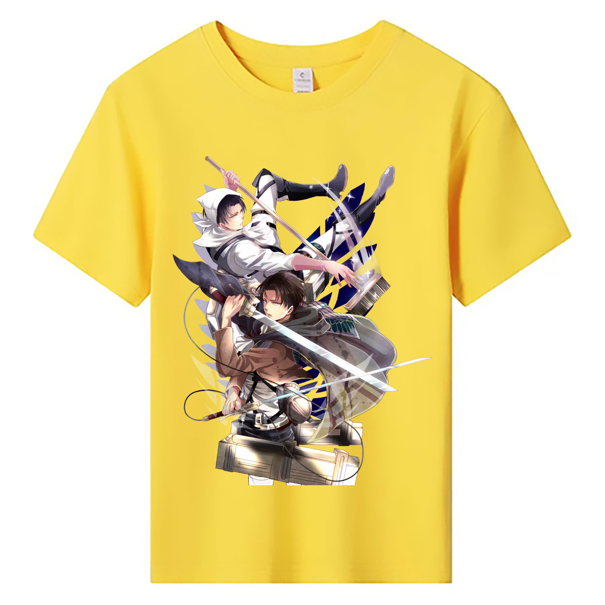 （画像用） 進撃の巨人 リヴァイ·アッカーマン Attack on Titan Levi Ackerman 綿100％キッズTシャツ（フロントプリント）
