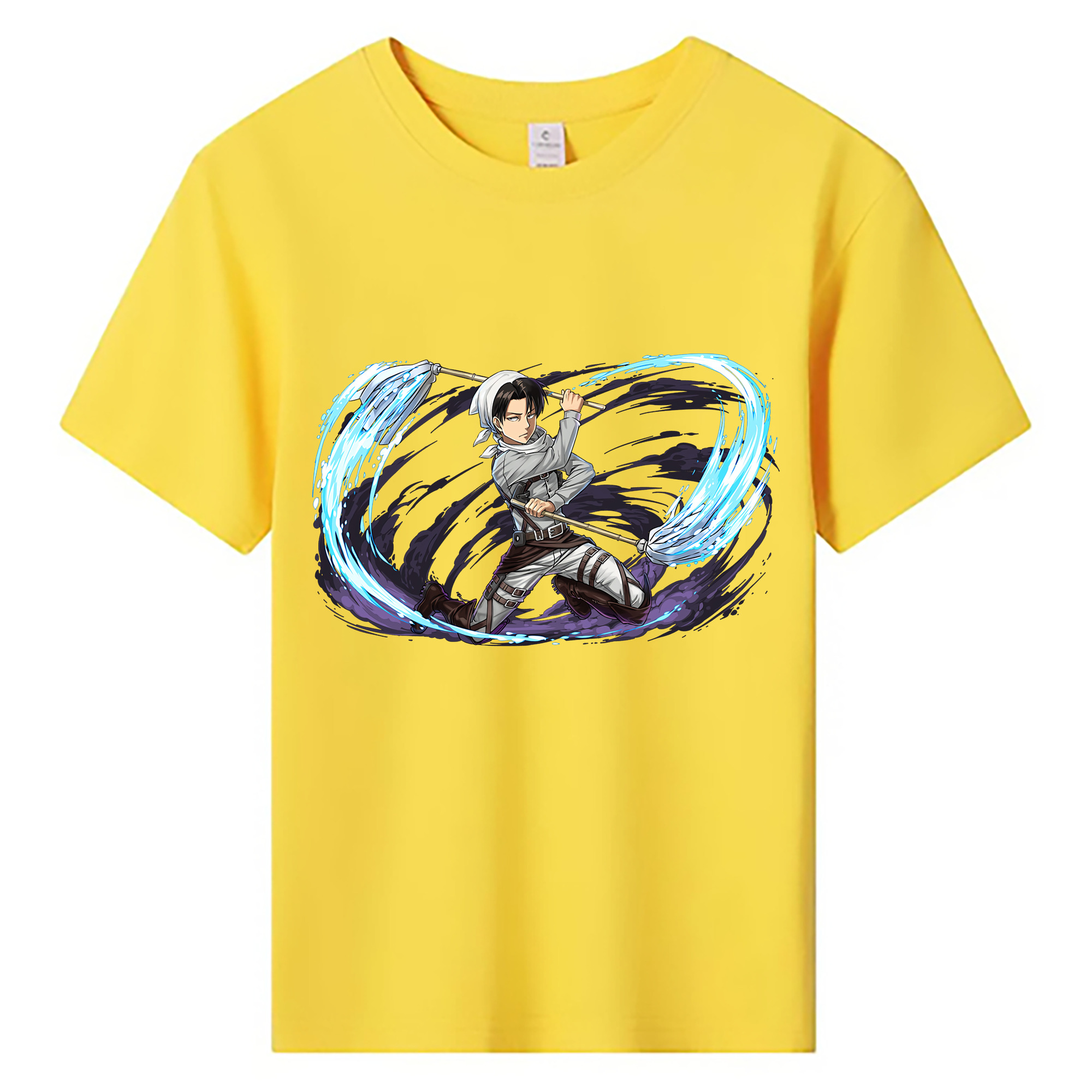 （画像用） 進撃の巨人 リヴァイ·アッカーマン Attack on Titan Levi Ackerman 綿100％キッズTシャツ（フロントプリント）