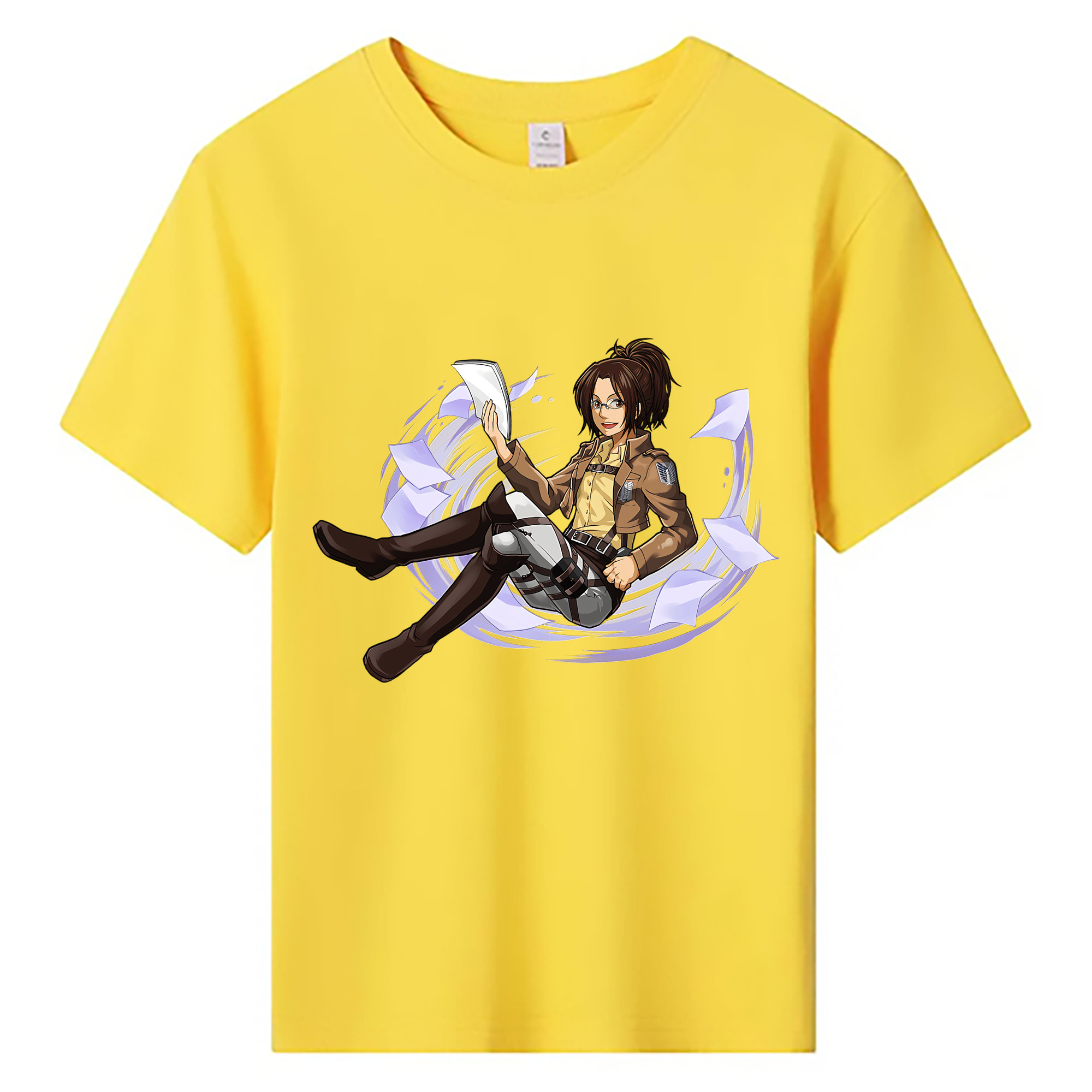 （画像用） 進撃の巨人 ハンジ·ゾエ Attack on Titan Hanji Zoe 綿100％キッズTシャツ（フロントプリント）