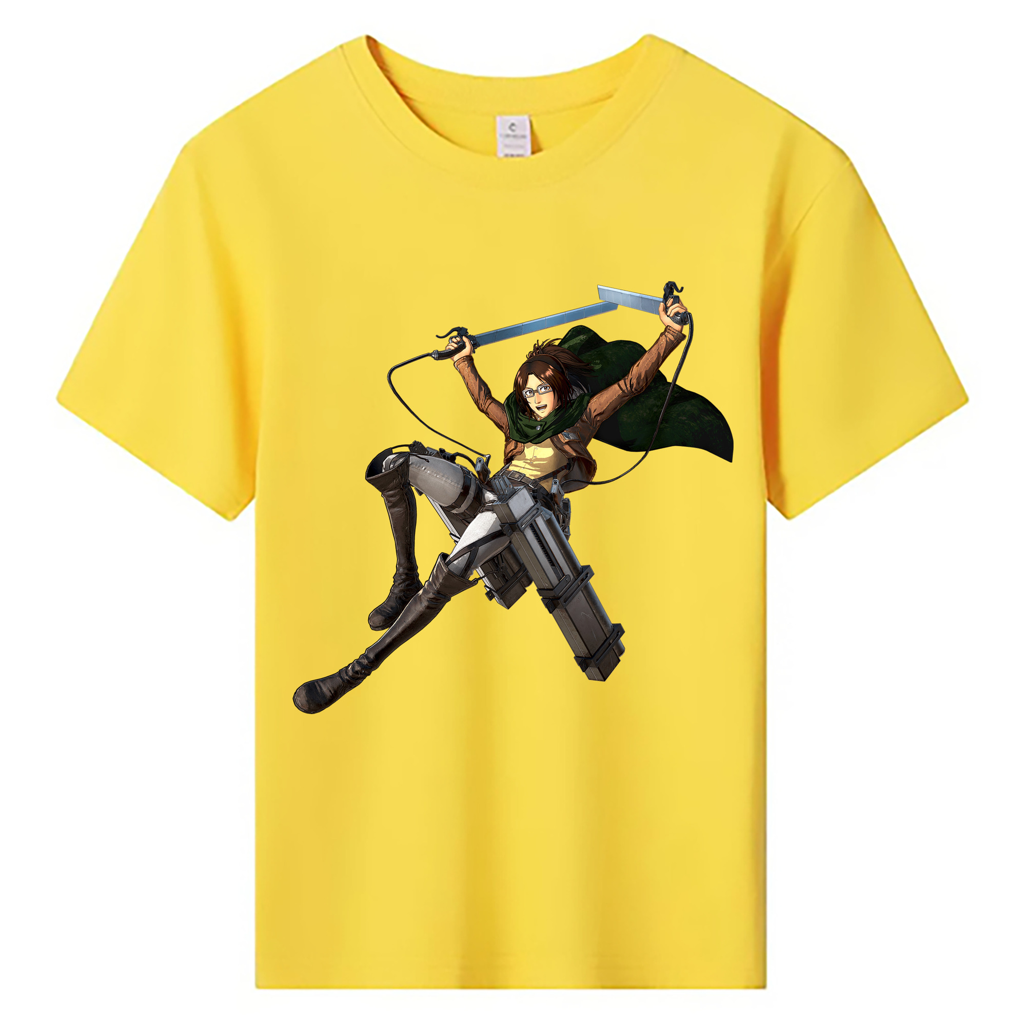 （画像用） 進撃の巨人 ハンジ·ゾエ Attack on Titan Hanji Zoe 綿100％キッズTシャツ（フロントプリント）
